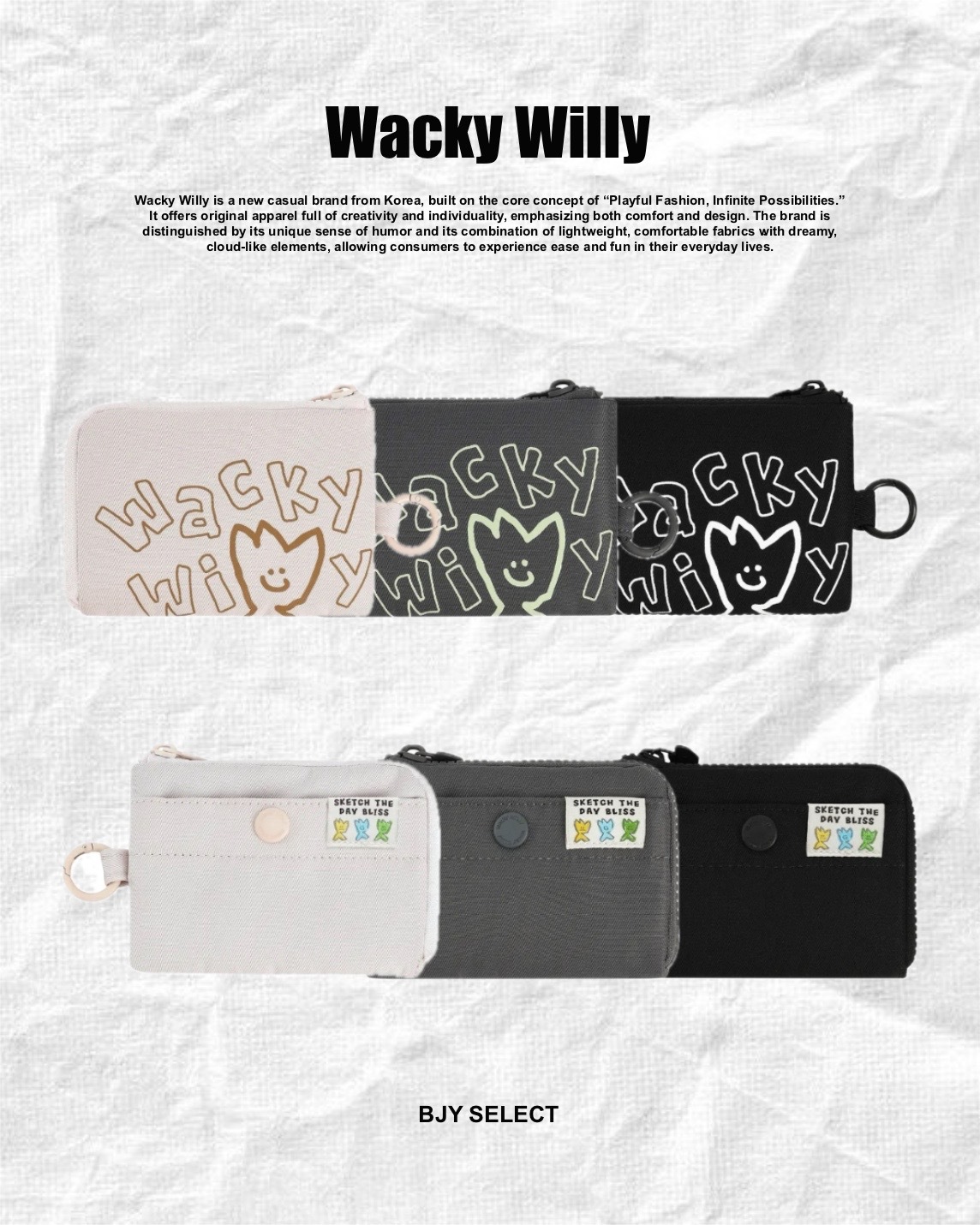 #韓國連線預購 Wacky willy 小飛人 迷你錢包 卡包 三色