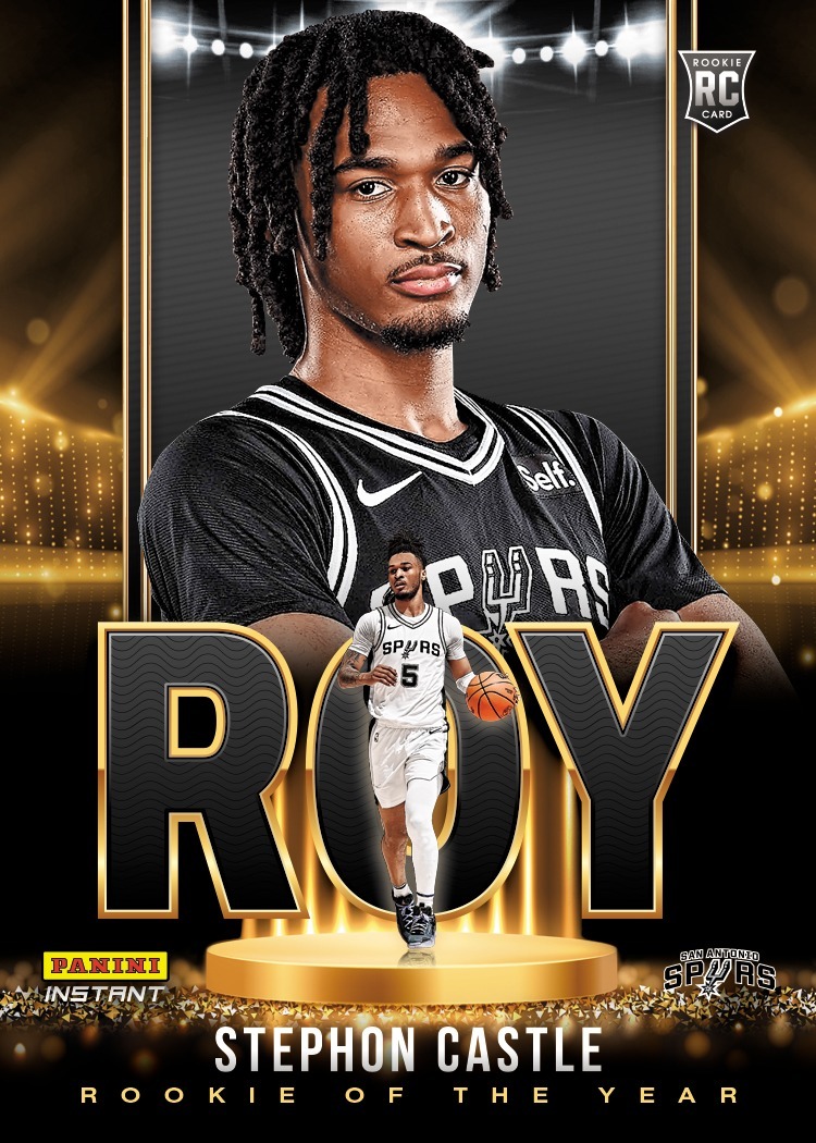 NBA球員卡 Stephon Castle 聖安東尼奧馬刺黑 城堡 新人王 2024-25 Panini Instant NBA Card