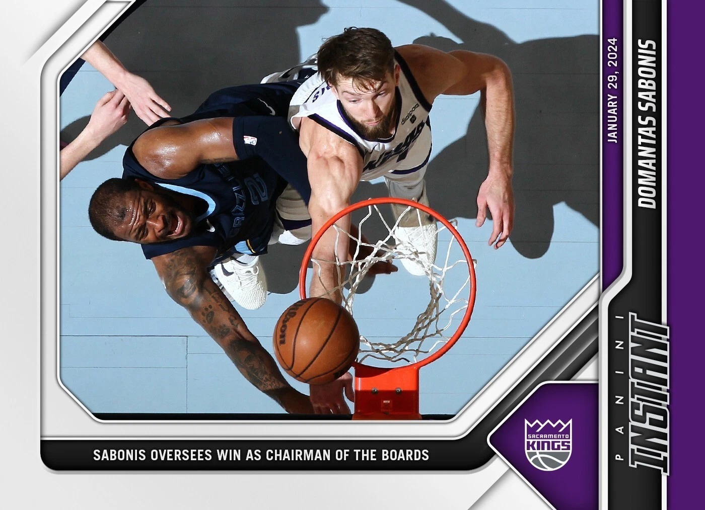 NBA球員卡 Domantas Sabonis 沙加緬度國王黑 2023-24 Panini Instant NBA Card 301