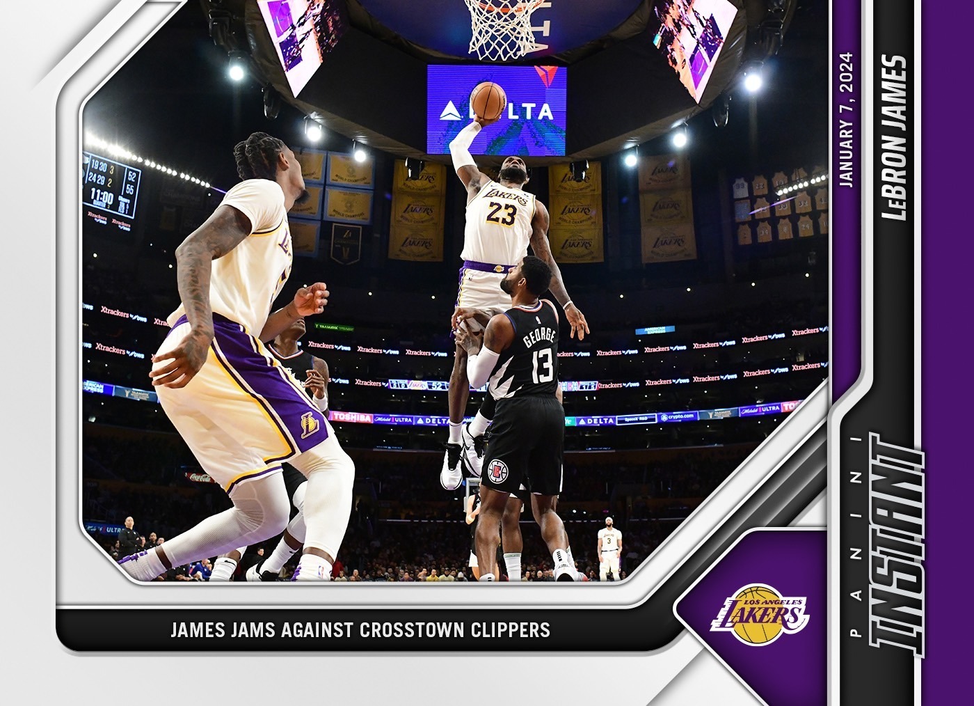 NBA球員卡 Lebron James 洛杉磯湖人白 隔扣 2023-24 Panini Instant NBA Card 233