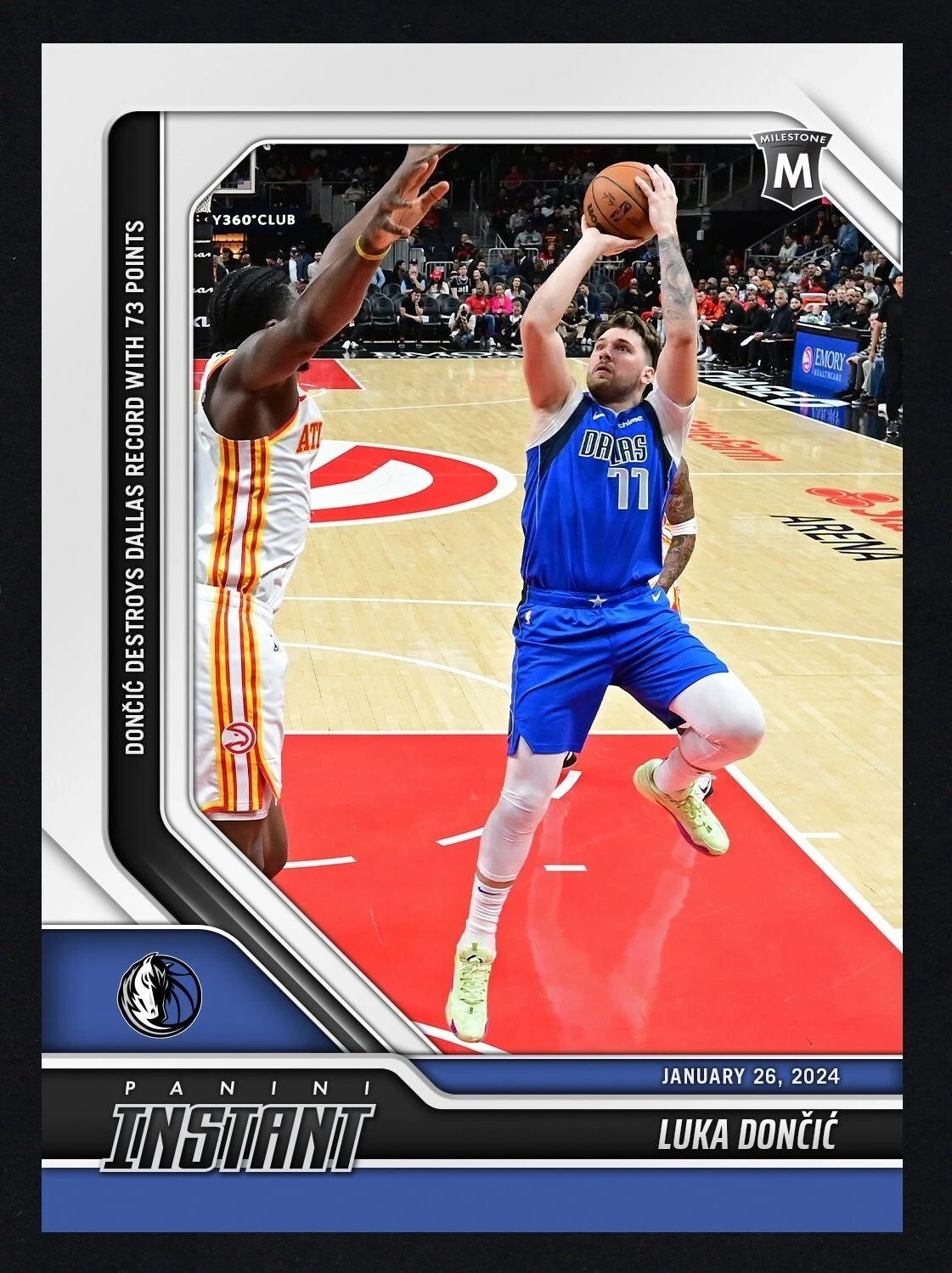 NBA球員卡 Luka Doncic 達拉斯小牛 生涯新高73分 2023-24 Panini Instant NBA Card 291