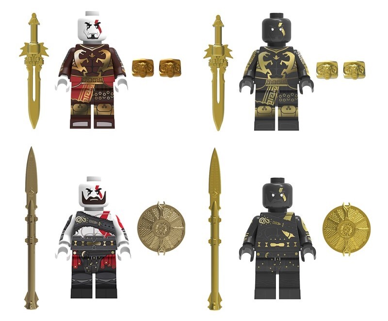 God of war armored kratos Custom Minifigures Fit Lego FT16-FT19