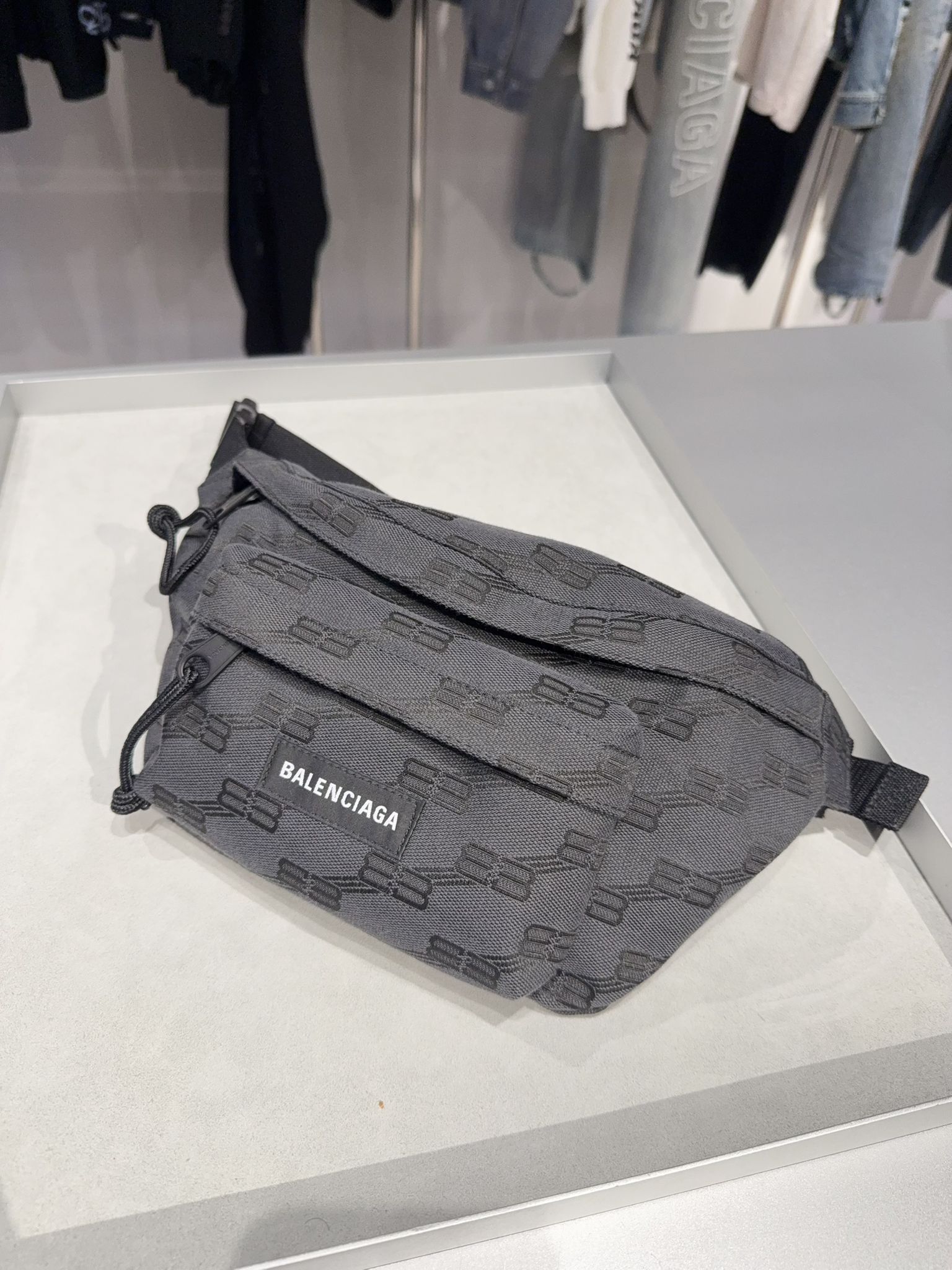Balenciaga Signature Monogram bum bag black 713042