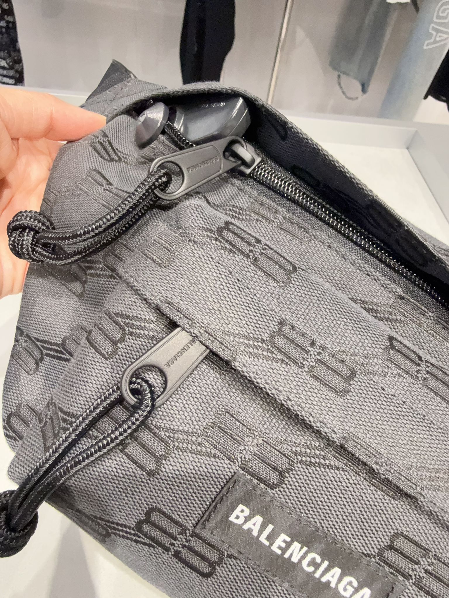 Balenciaga Signature Monogram bum bag black 713042