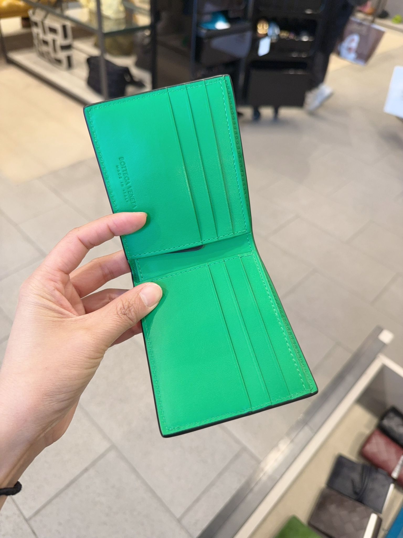 Bottega Veneta BV Intrecciato Bi-Fold Wallet Green 649603