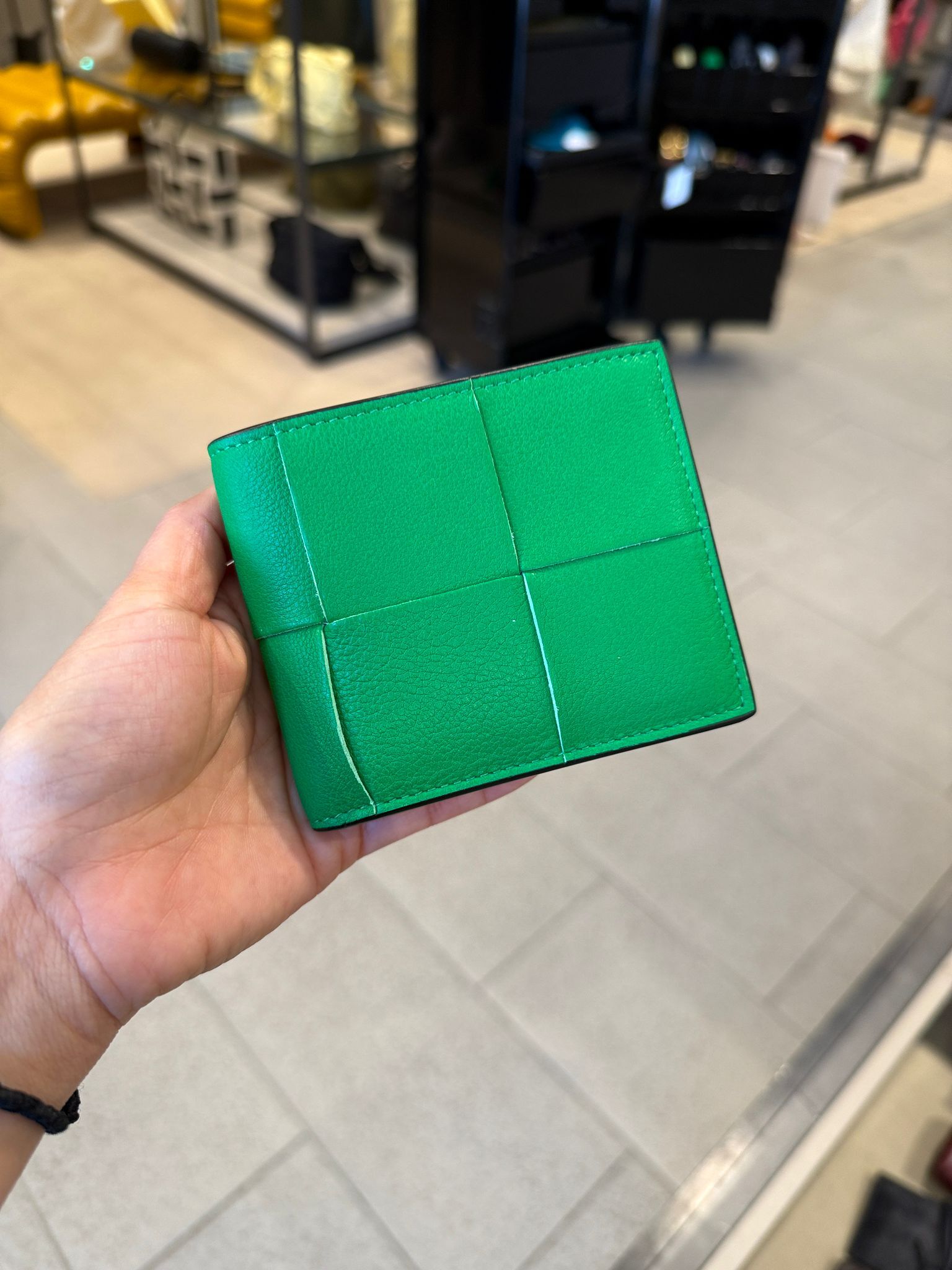 Bottega Veneta BV Intrecciato Bi-Fold Wallet Green 649603