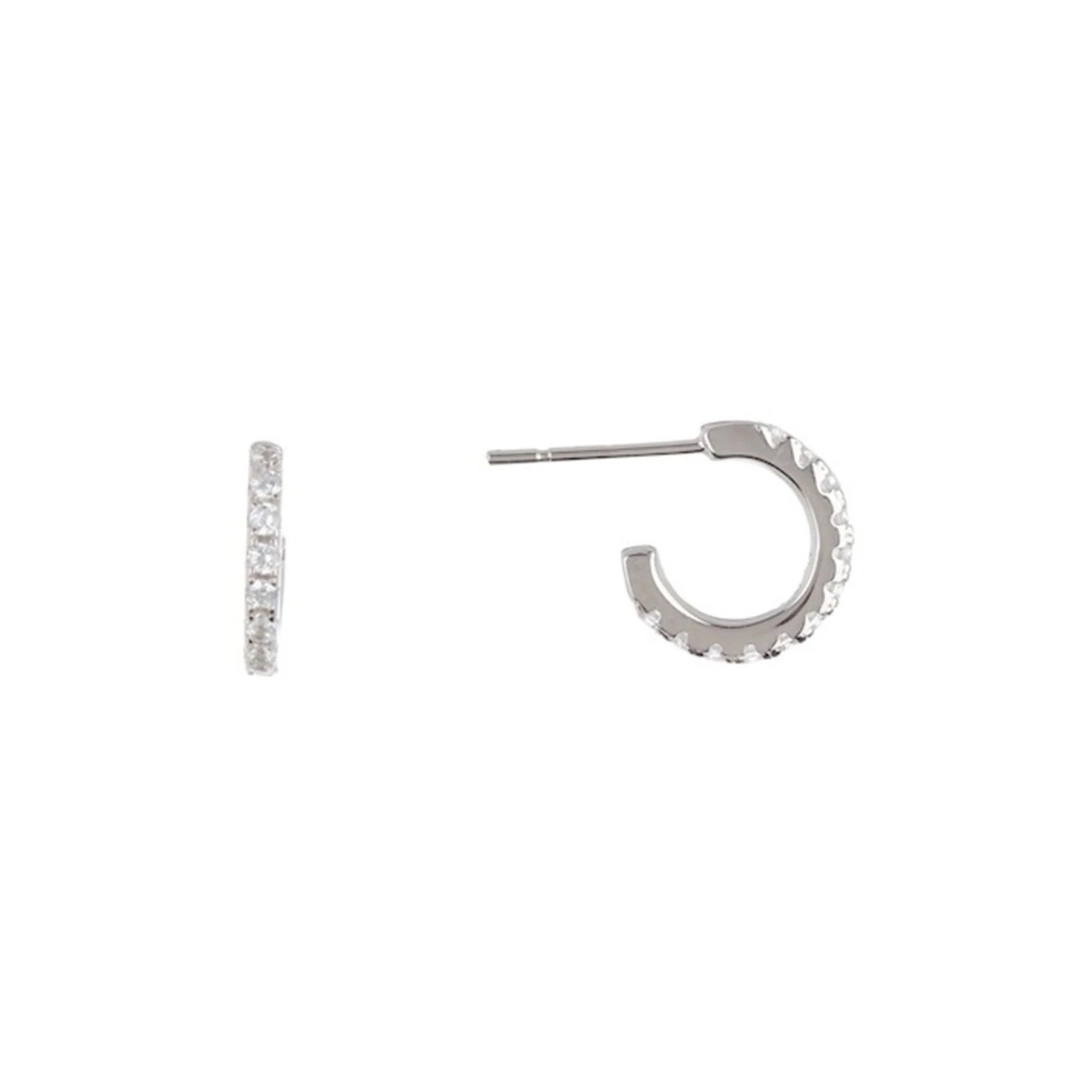 【預購】Adornia crystal huggie hoop earrings silver G081557 耳環