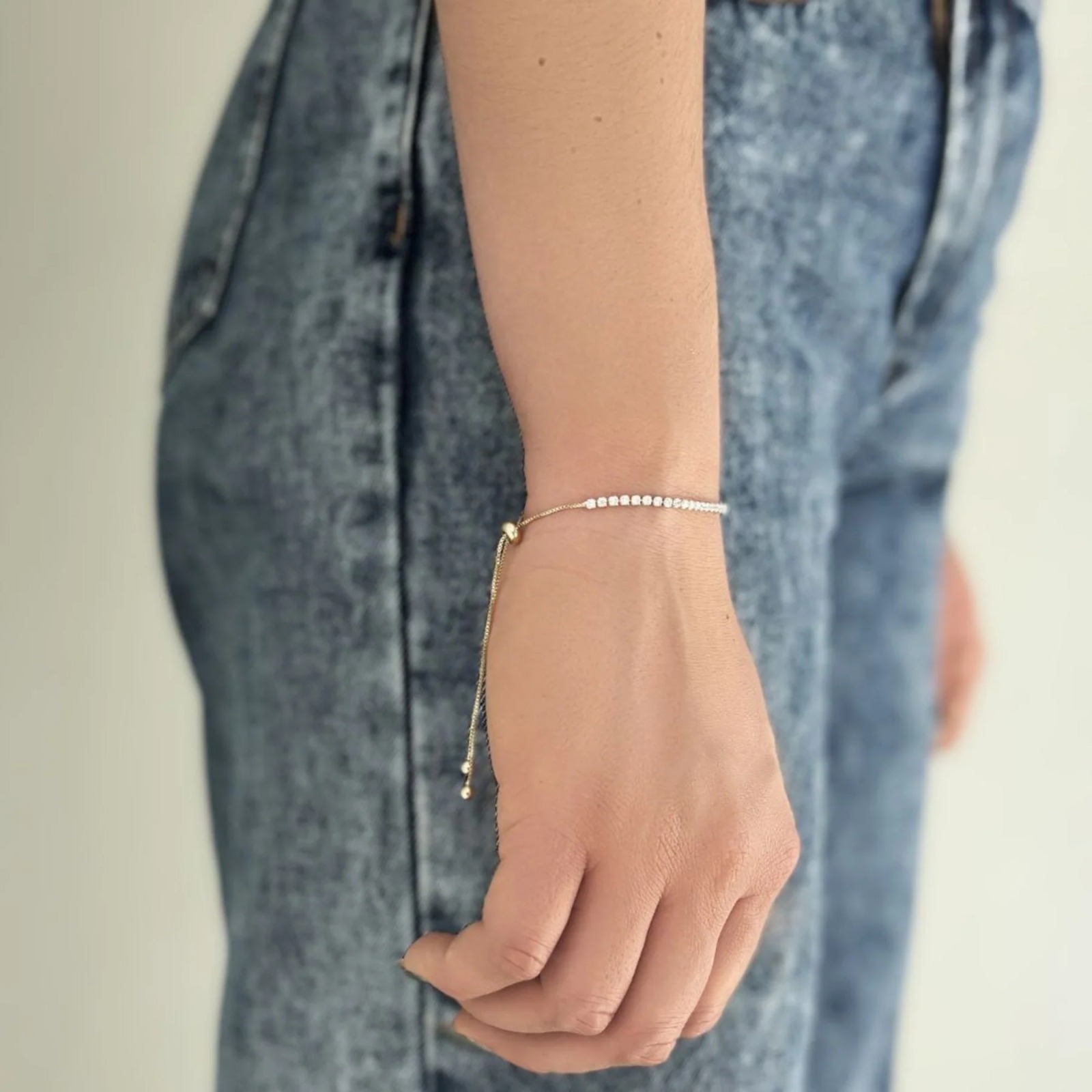 【預購】Adornia 14k gold plated adjustable tennis bolo G081566 手鏈