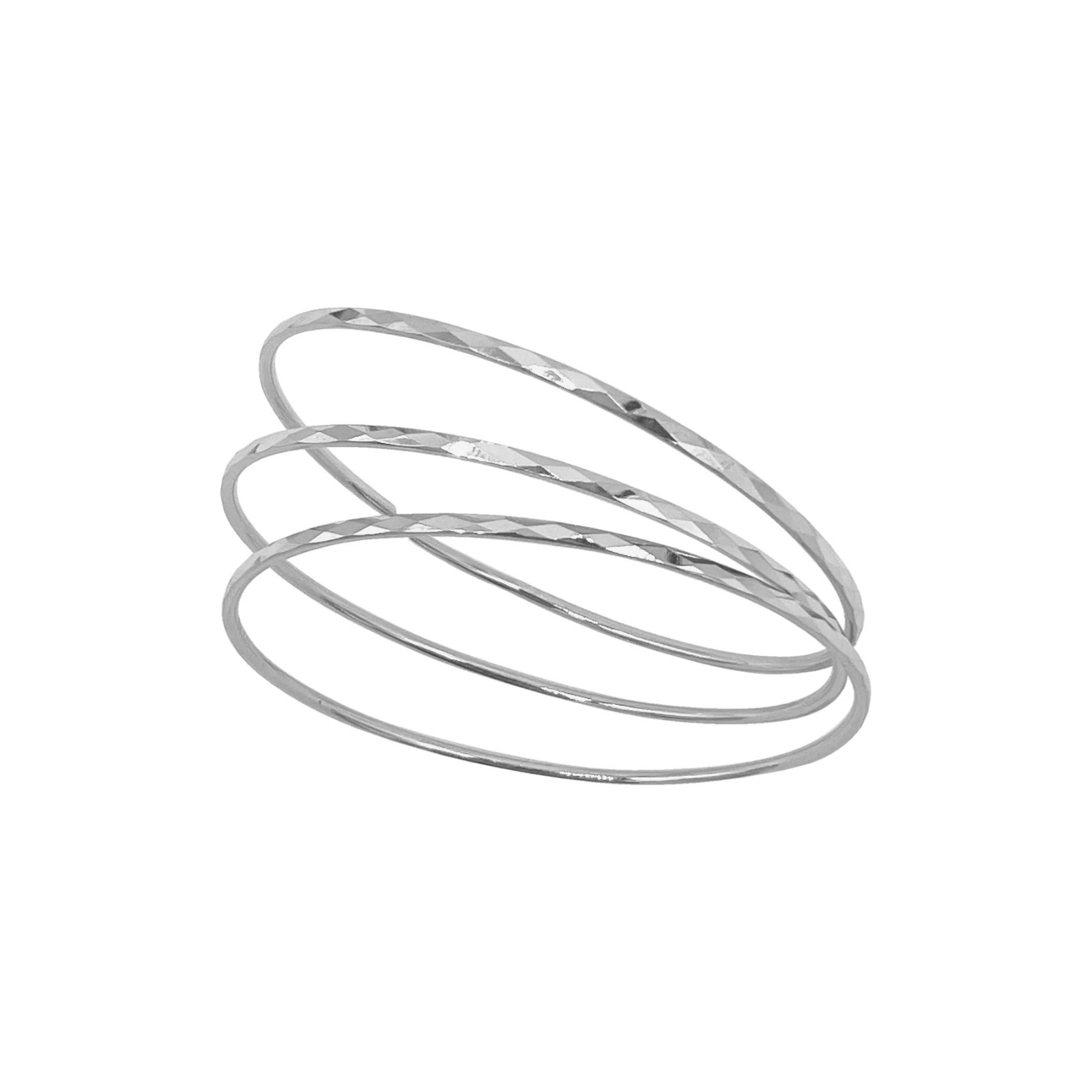 【預購】Adornia silver plated hammered 3mm G081568 bangle set