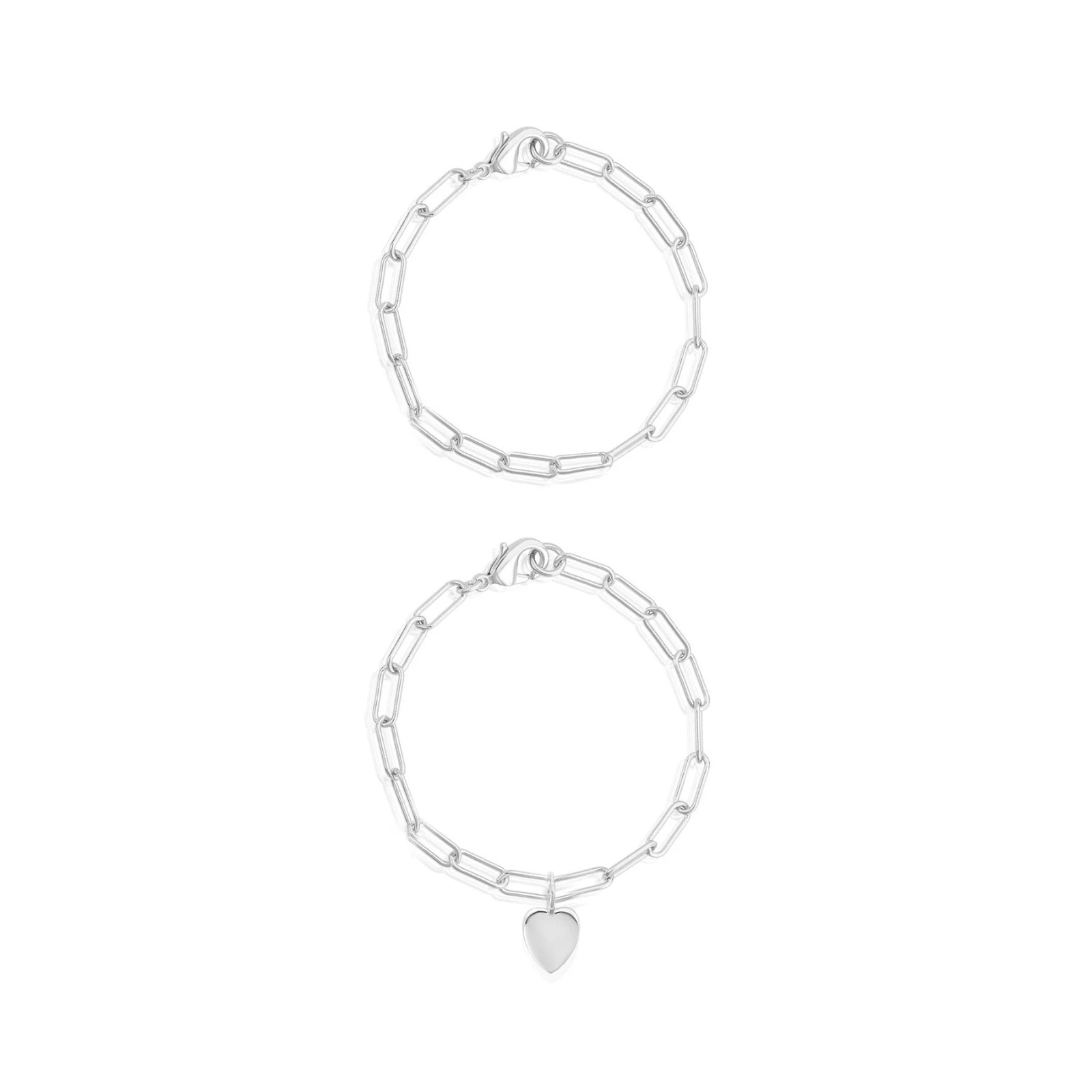 【預購】Adornia tarnish resistant silver plated heart paper clip chain G081569 bracelet set