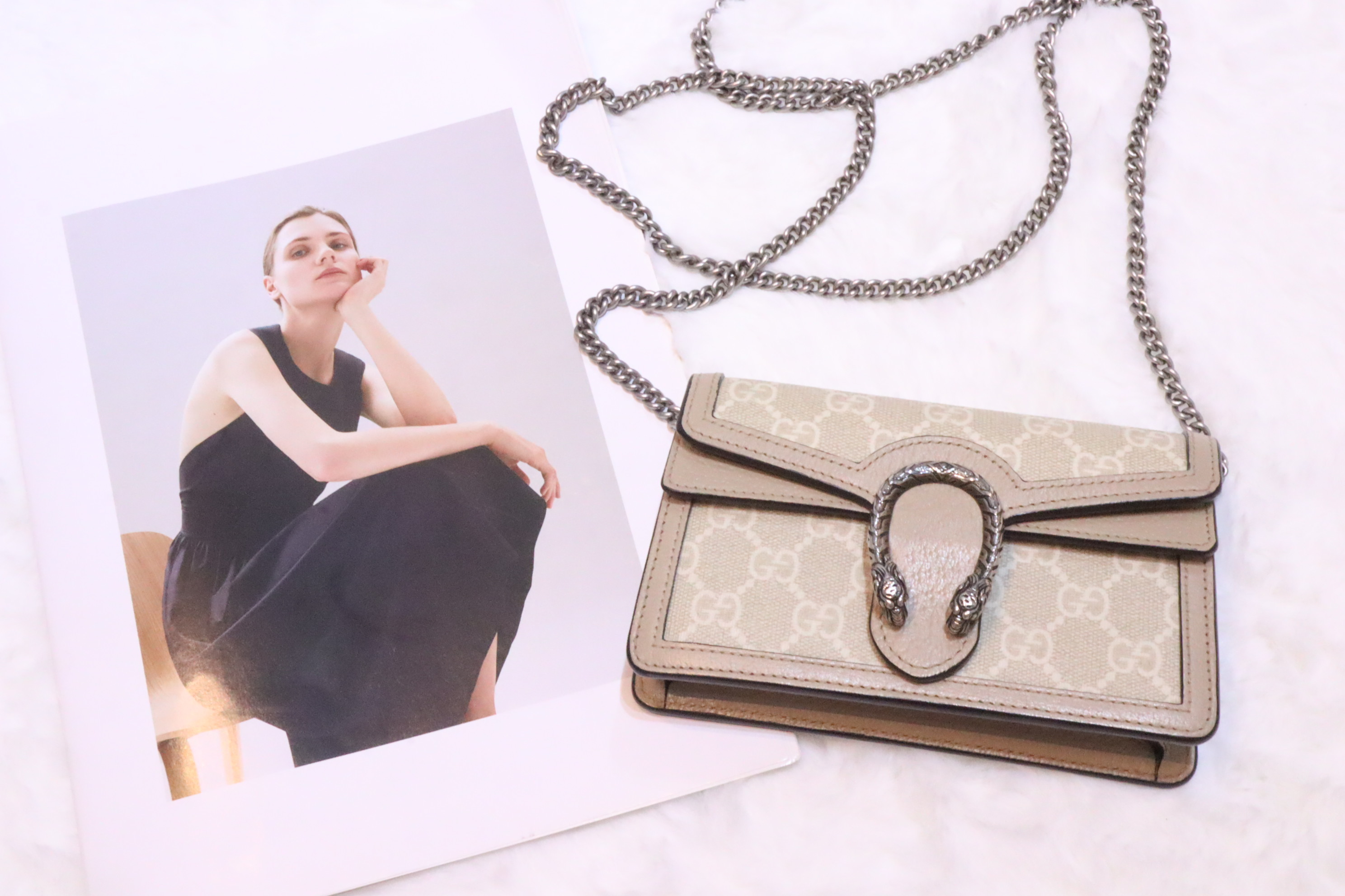 Gucci 杏色老花酒神斜孭袋仔🤎