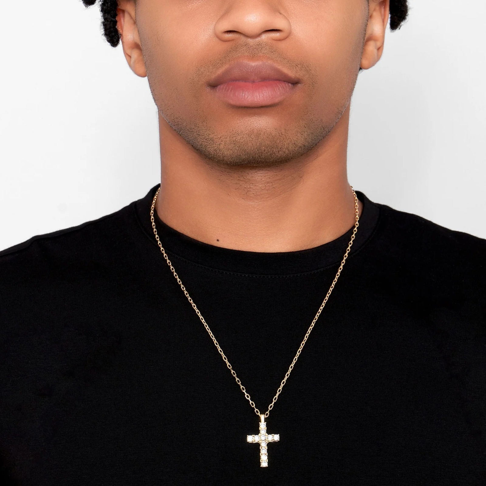 【預購】Adornia men's 22" cz cross gold G081576 頸鏈