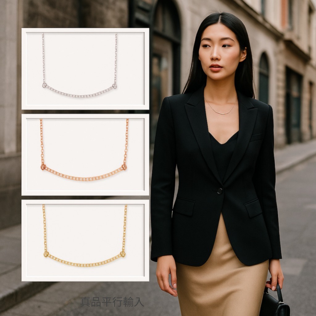 【預購】Adornia crystal curved bar G081577 頸鏈