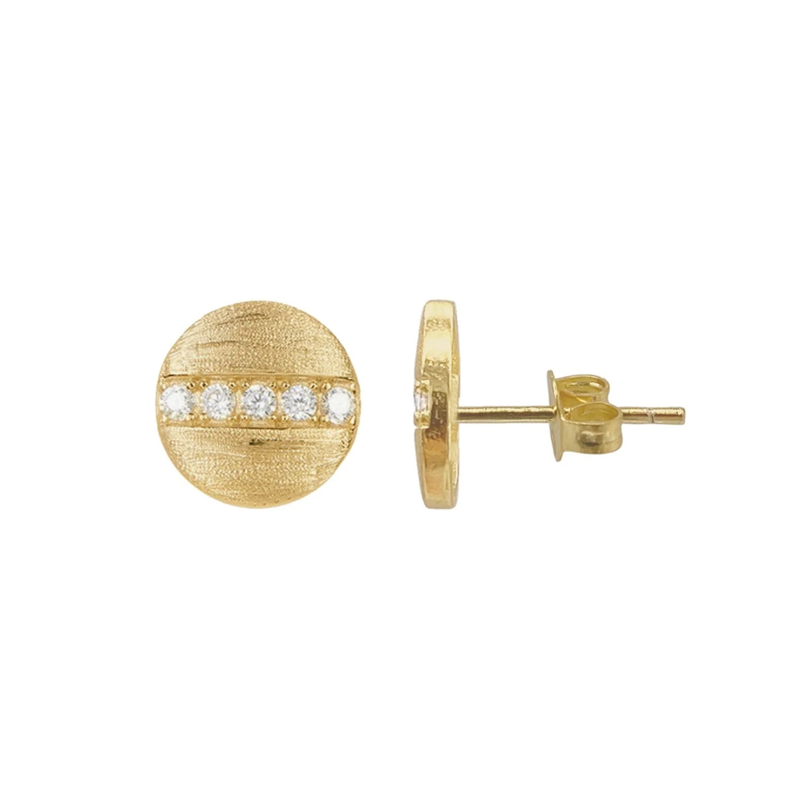 【預購】Adornia pave line disc studs gold G081578 耳釘