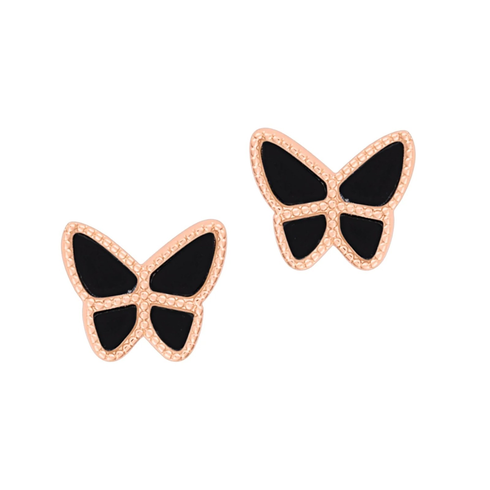 【預購】Adornia 14k rose gold plated black butterfly G081580 耳釘