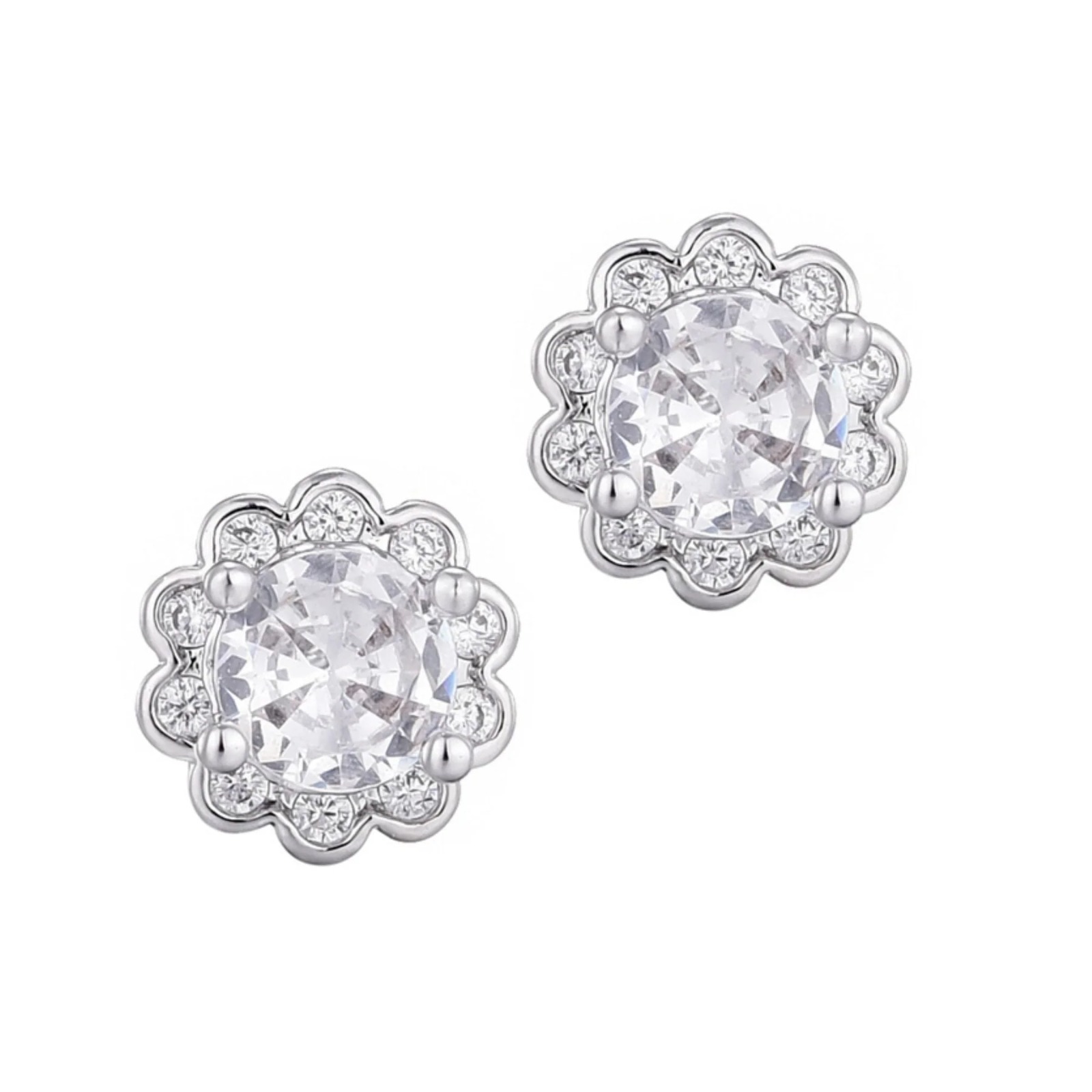 【預購】Adornia silver plated floral halo cz G081589 耳釘