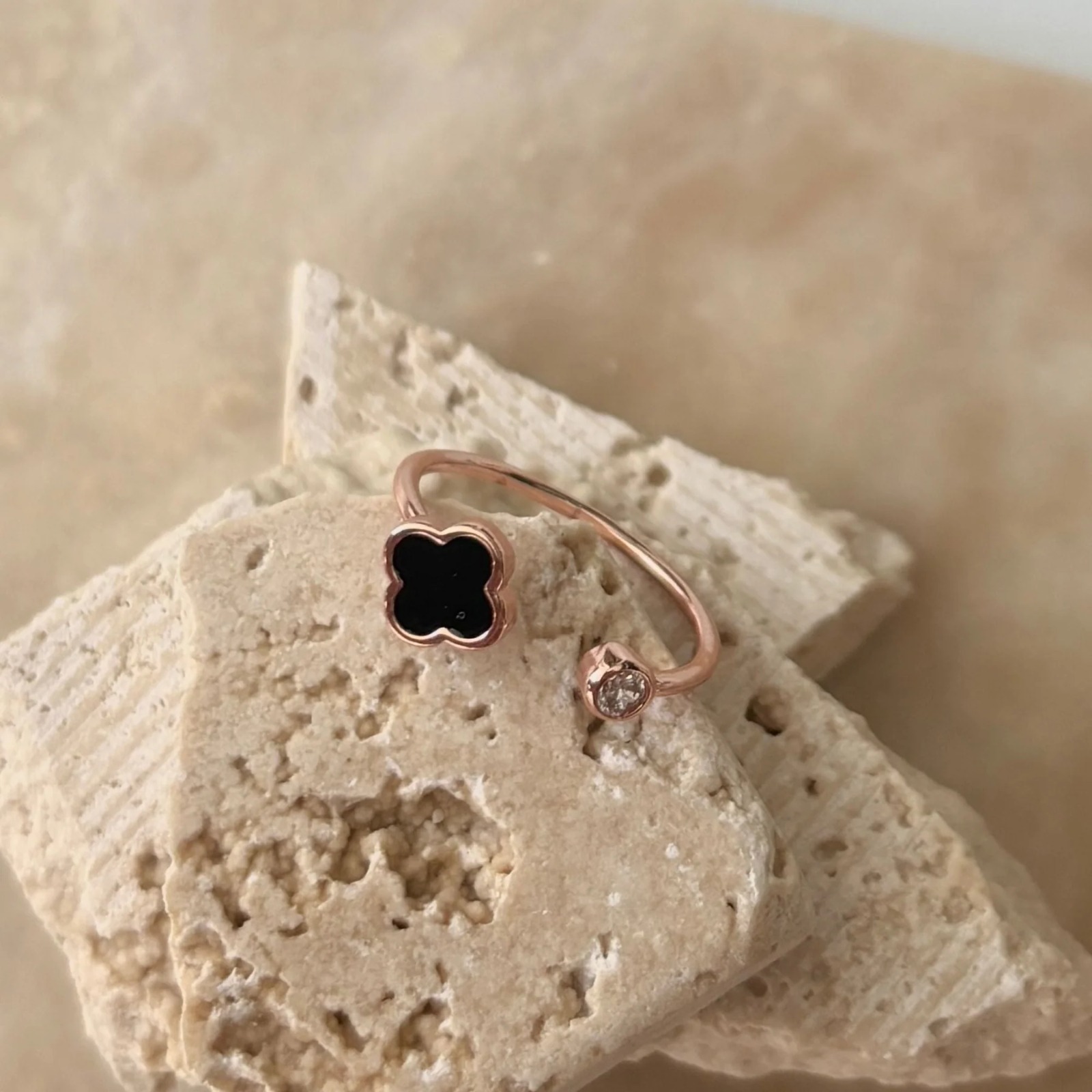 【預購】Adornia 14k gold plated cz pave initial G081594 戒指