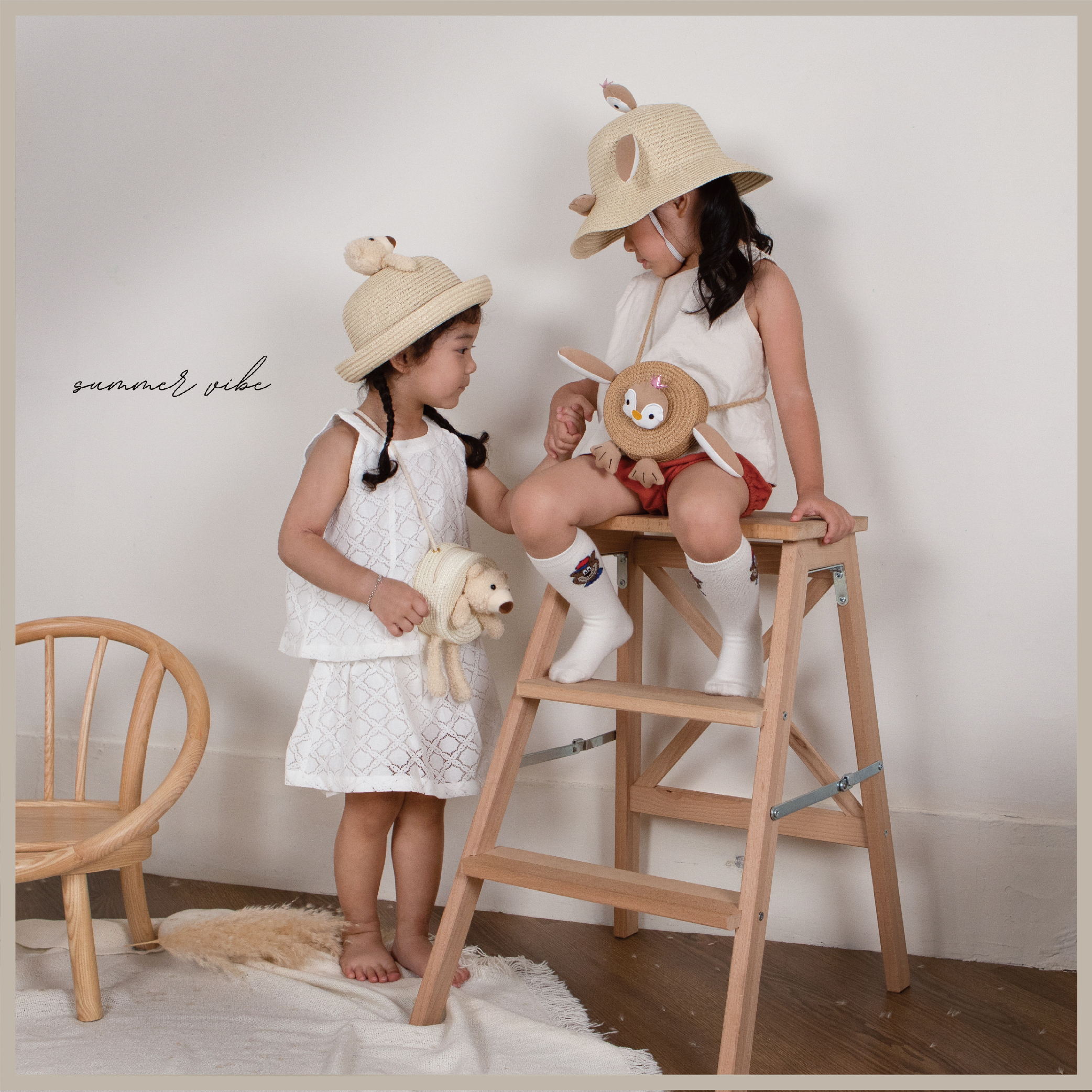 【童心星球】Summer Vibe 熊熊遮陽藤編帽