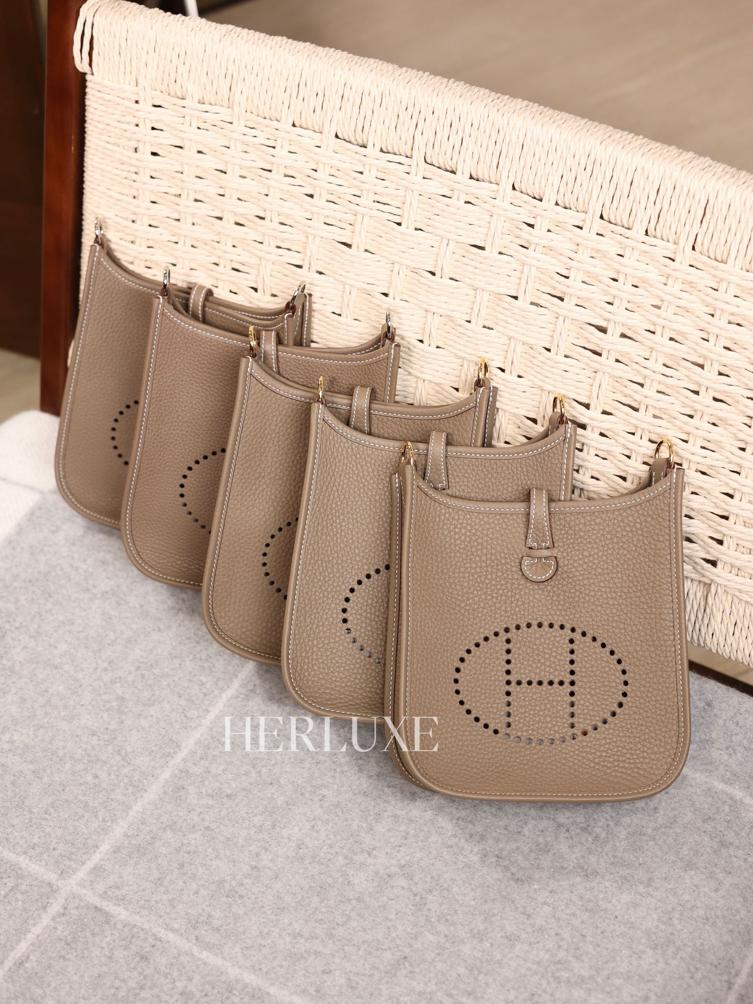 Evelyne mini 18 etoupe / 76 bleu indigo ck tc K (一代:肩帶長105cm)