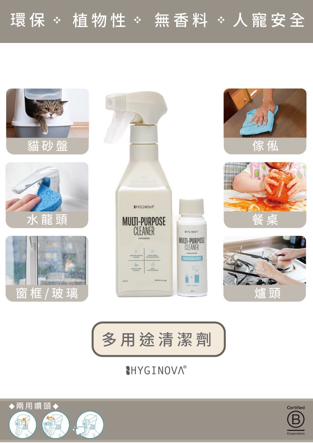 Hyginova 多⽤途清潔劑