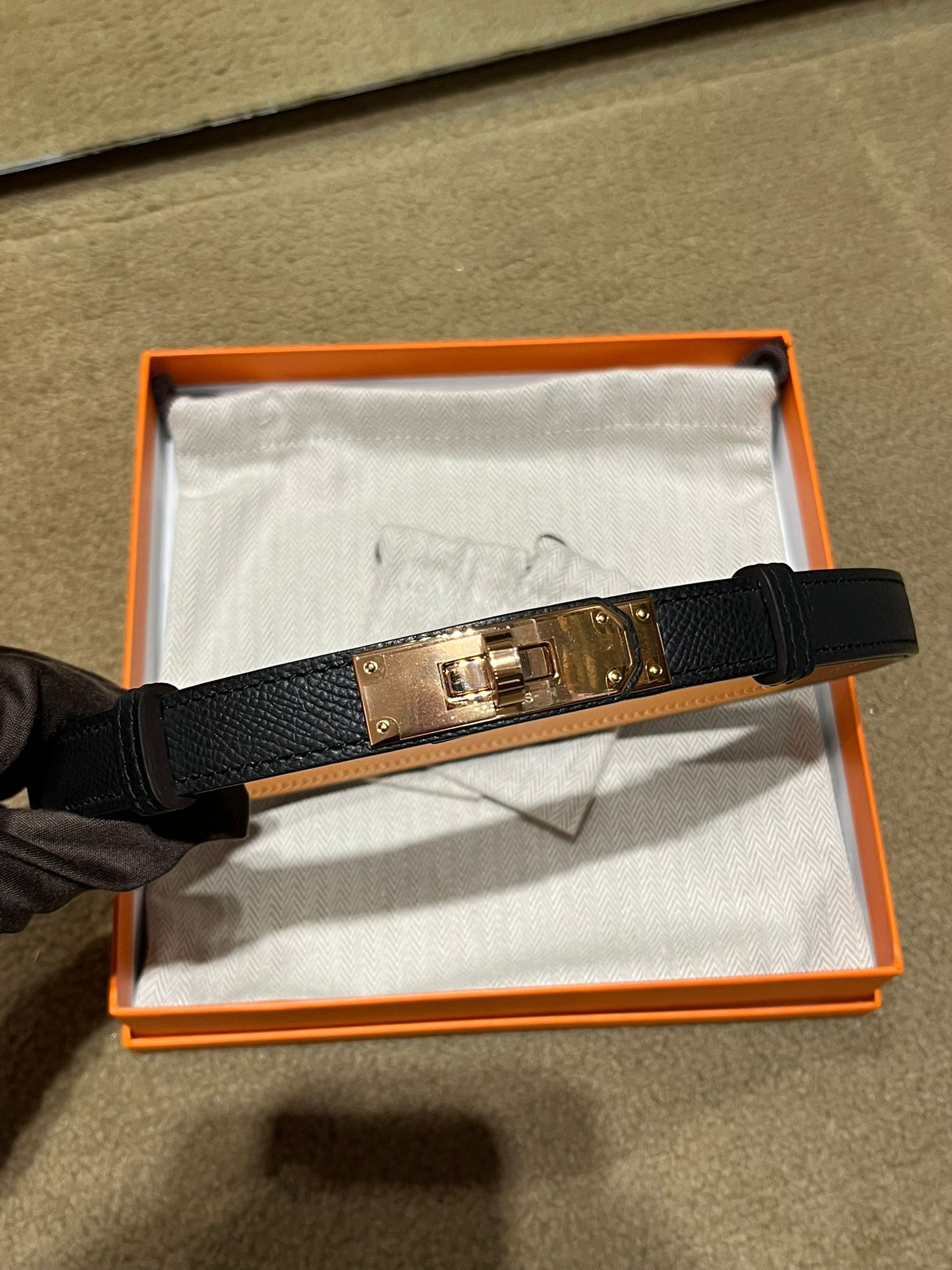 Kelly belt 89 noir epsom CD