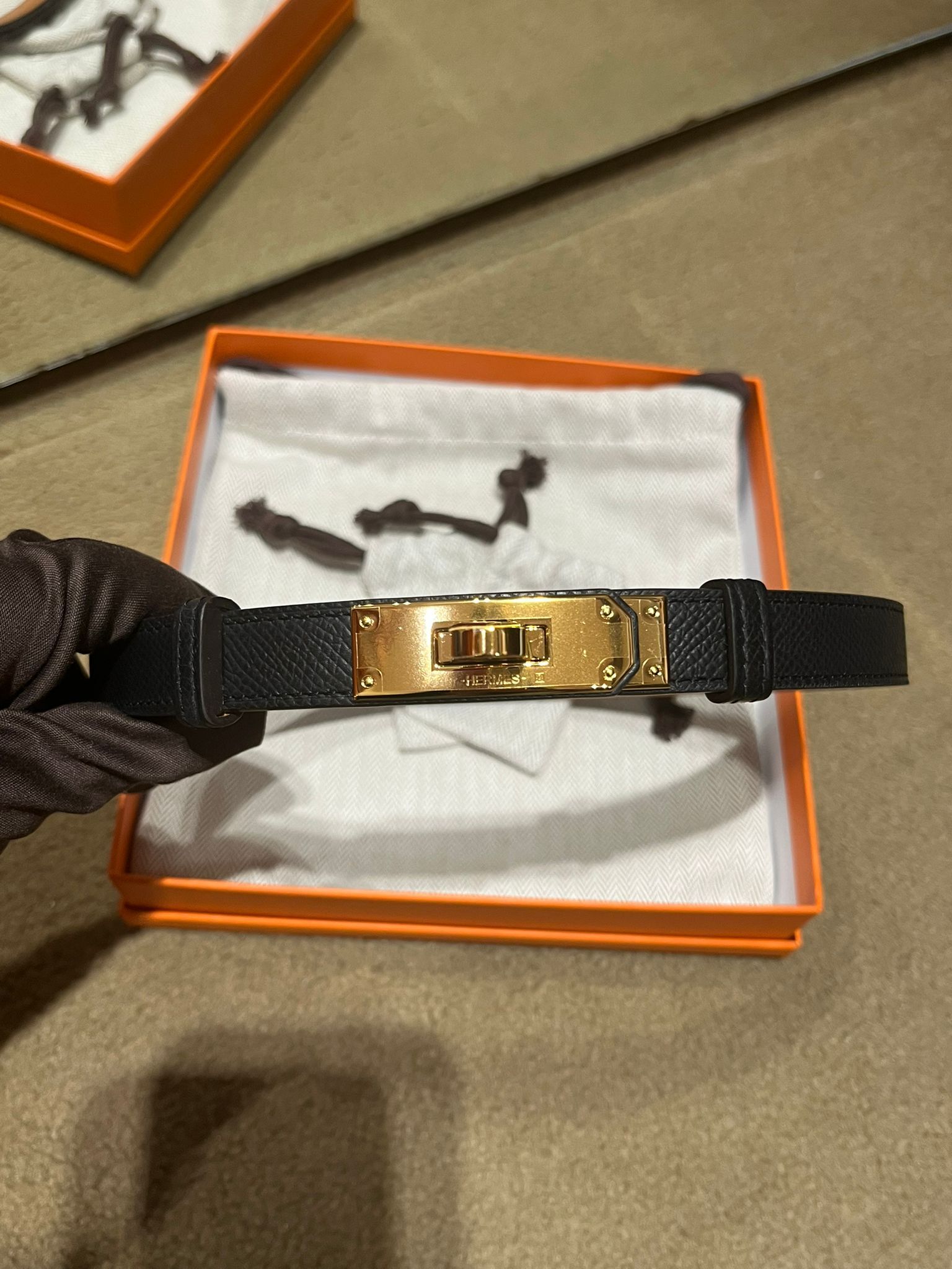 Kelly belt 89 noir epsom CC