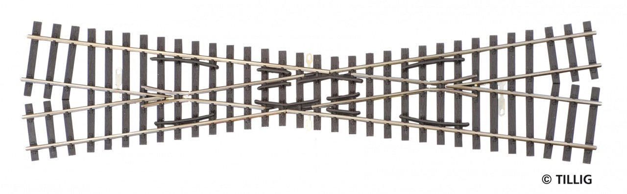 Tillig 85262 HO/HOm規 長 232mm 15度 交叉軌