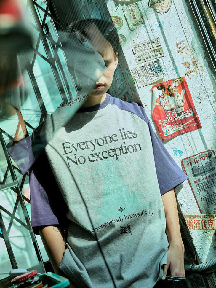 【直播】BROWN BREATH LL081665 EVERYONE LIES 短袖上衣(混灰色)