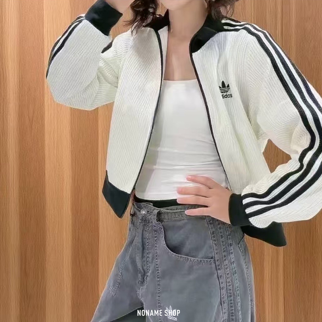 ADIDAS ORIGINALS TRACK TOP SS25 KNIT 三葉草 三線條 短版 華夫格 寬鬆 外套 兩色 (女款)