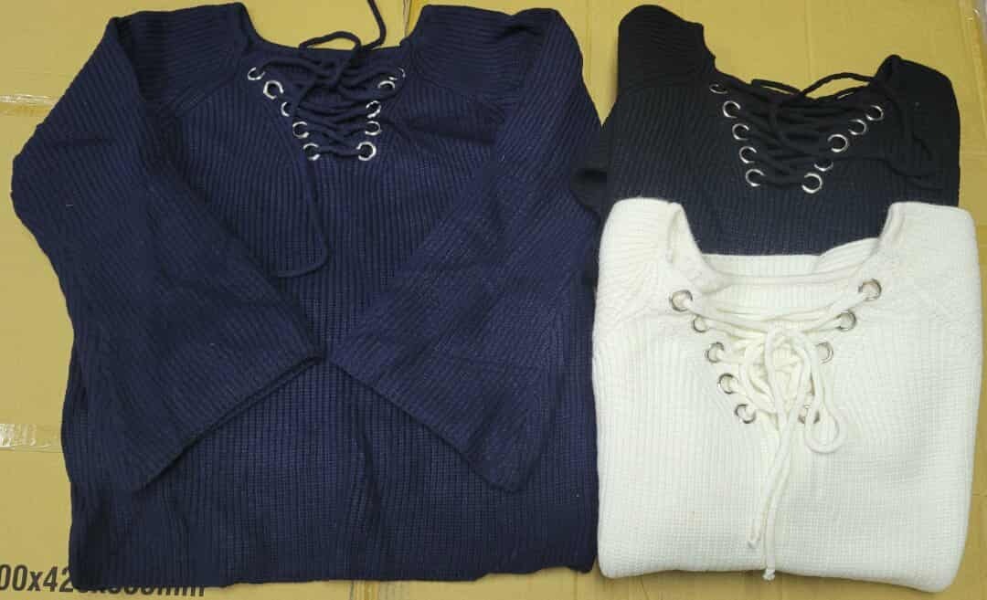 女裝 喇叭手袖綁帶針織衫 （清貨價貨品，不設退換）(AT8 300)