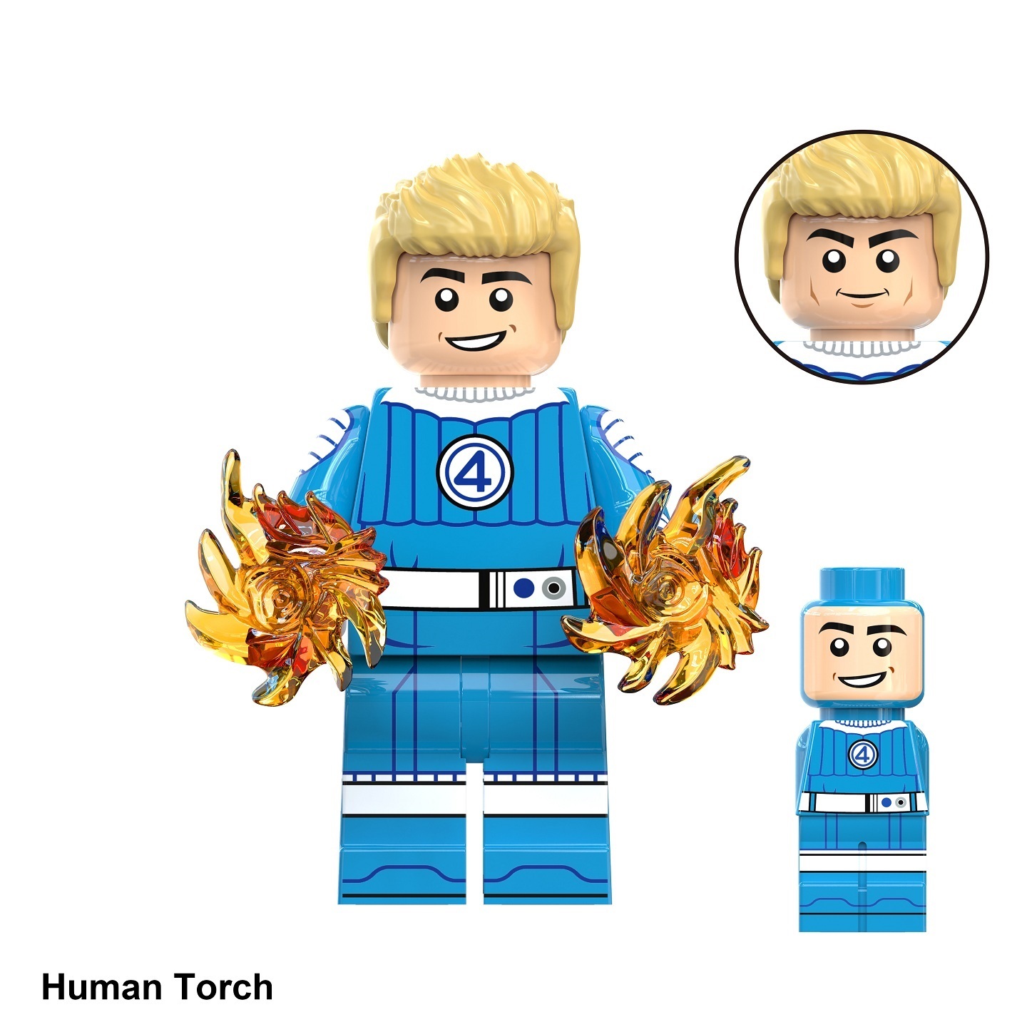 The Fantastic Four Human Torch Custom Minifigures Minifigs Fit Lego TV6214 TV1119