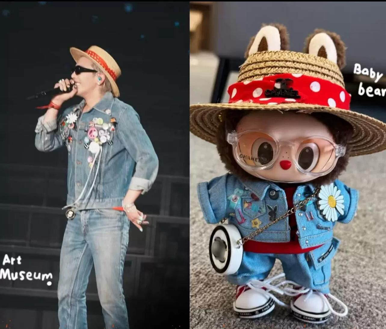 GD 同款Labubu 衫 六件套 帽+牛仔衫+牛仔褲+眼鏡+鞋+袋（不含公仔）