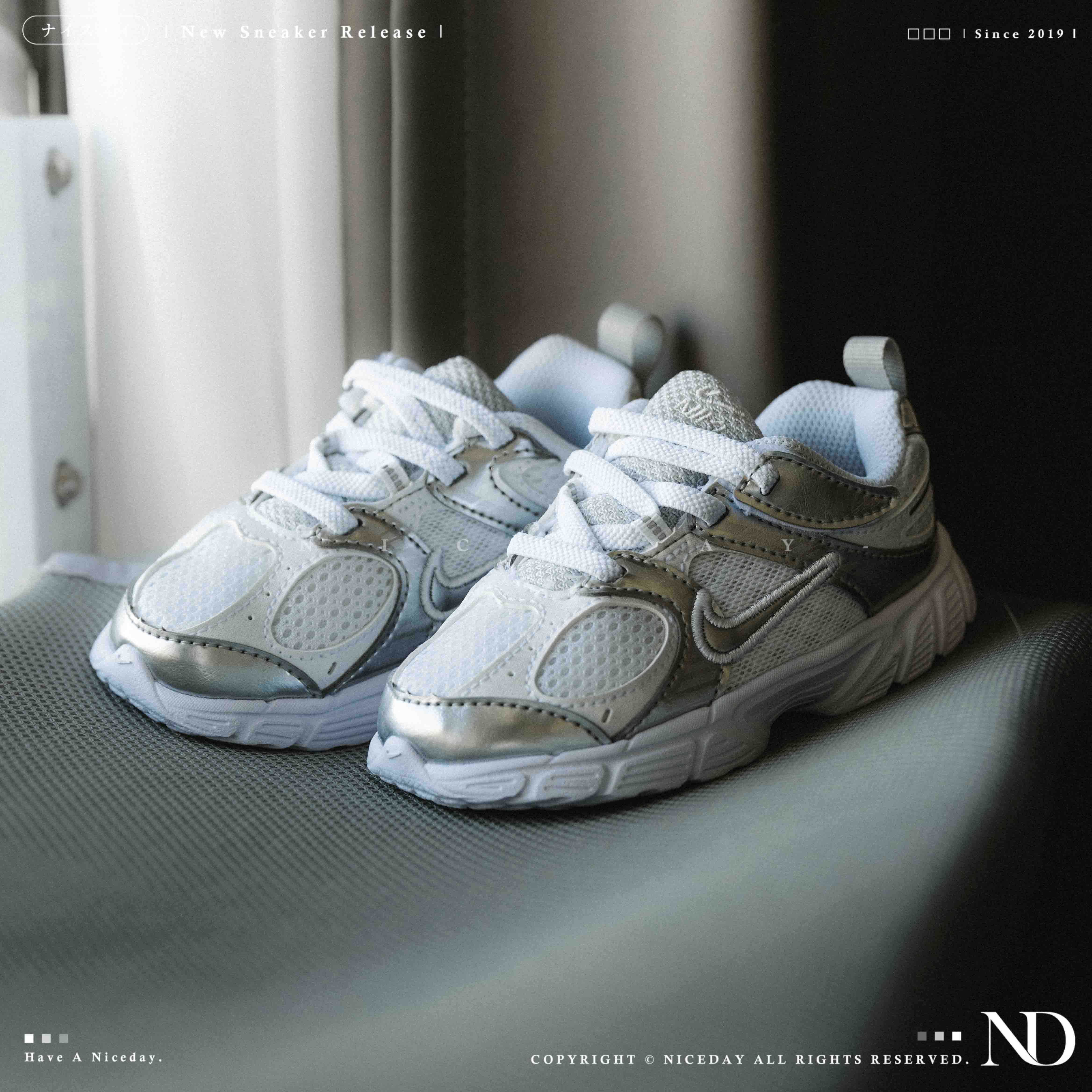 NICEDAY 現貨 Nike RNR 小童 童鞋 白銀 銀 學步 孩童 銀 復古 HQ6413-103