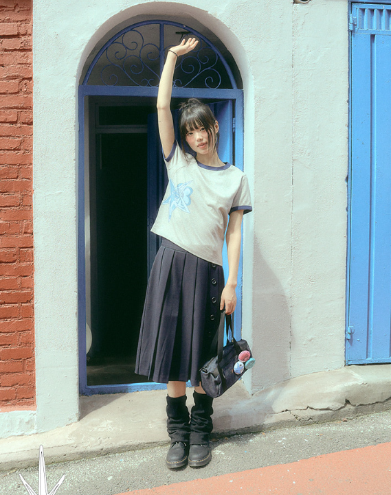 【直播】BROWN BREATH LL081686 BXM W RINGER 短袖上衣(混灰色)