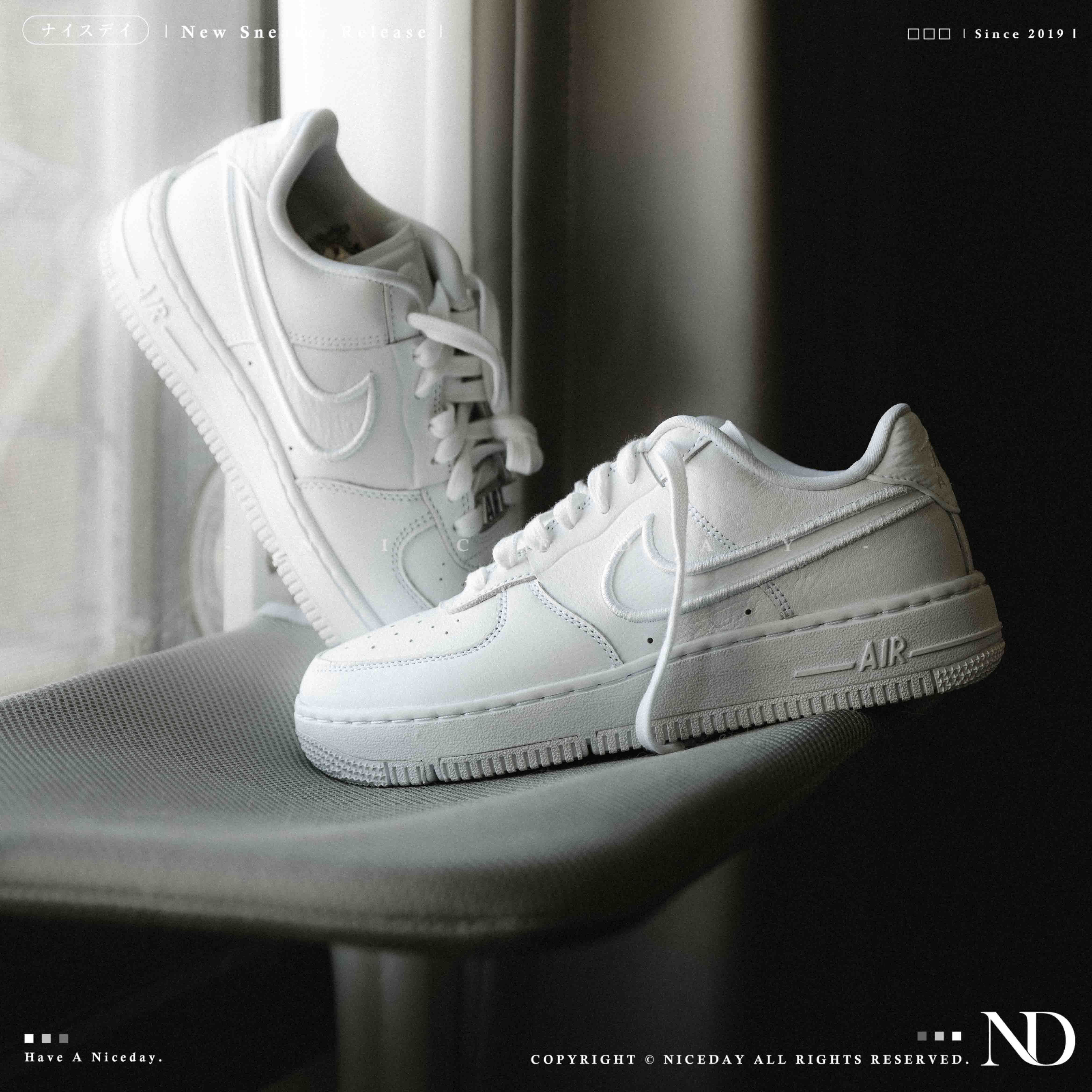 NICEDAY 現貨 Nike Air Force 1 Dance 全白 白 純白 反轉 logo 女鞋 FJ7409-100