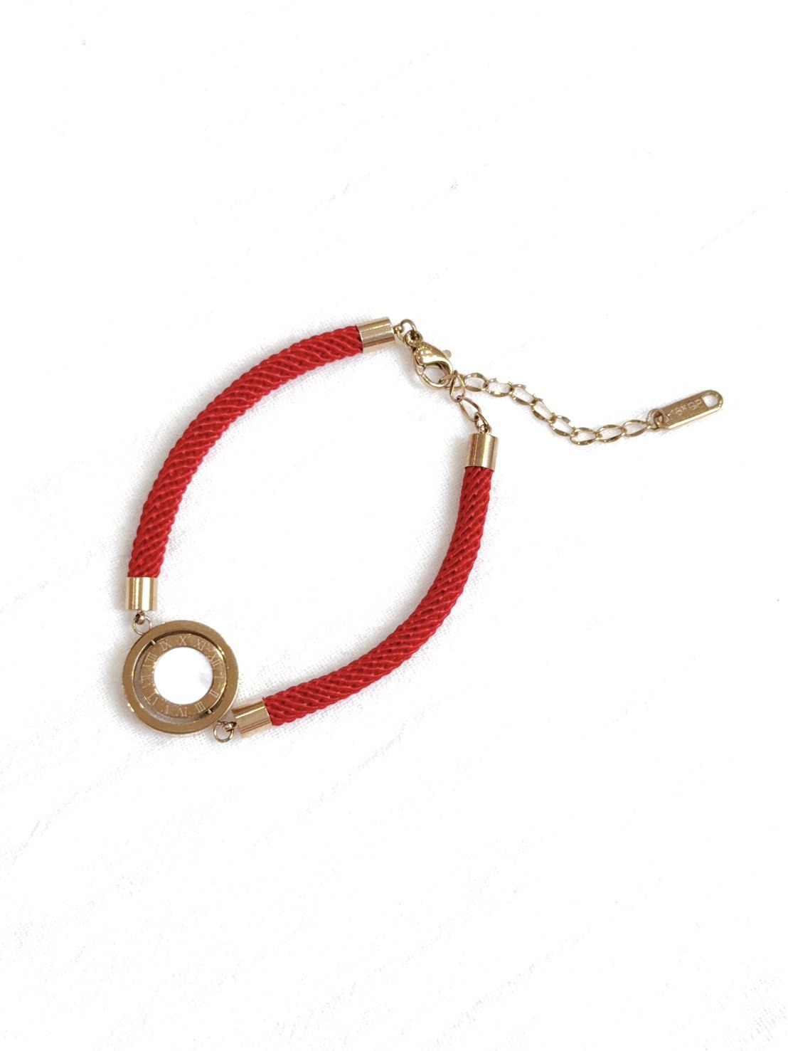 翻轉羅馬盤紅繩手鍊