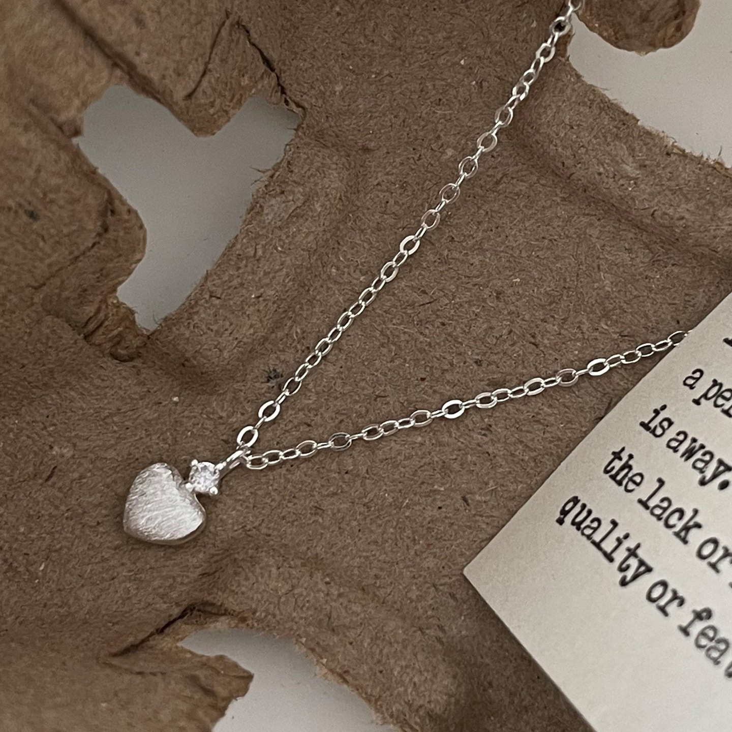 S925純銀拉絲愛心項鍊