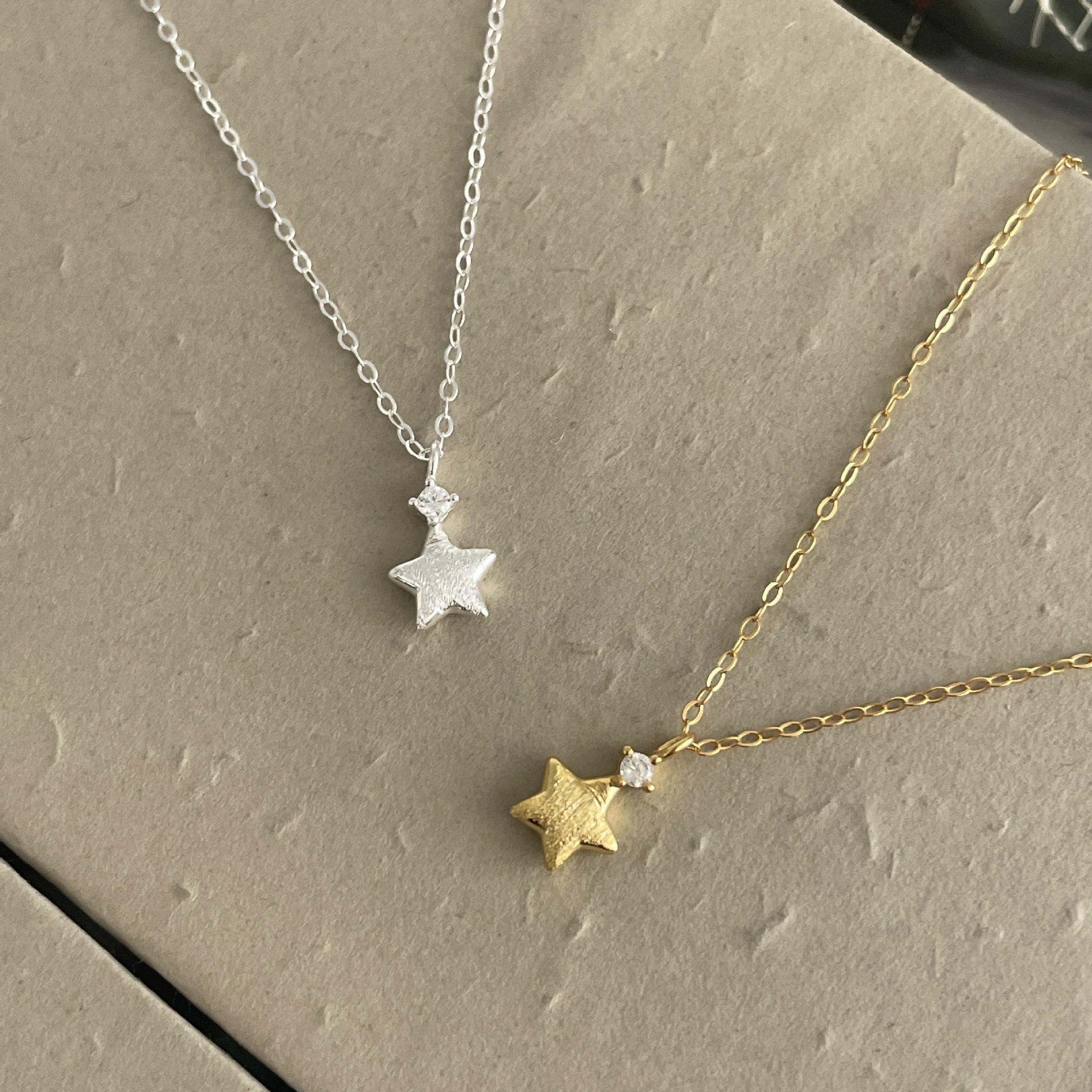 S925純銀拉絲星星項鍊