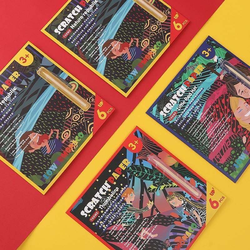 【童心星球】英國 Flowermonaco 炫彩童話故事刮畫包