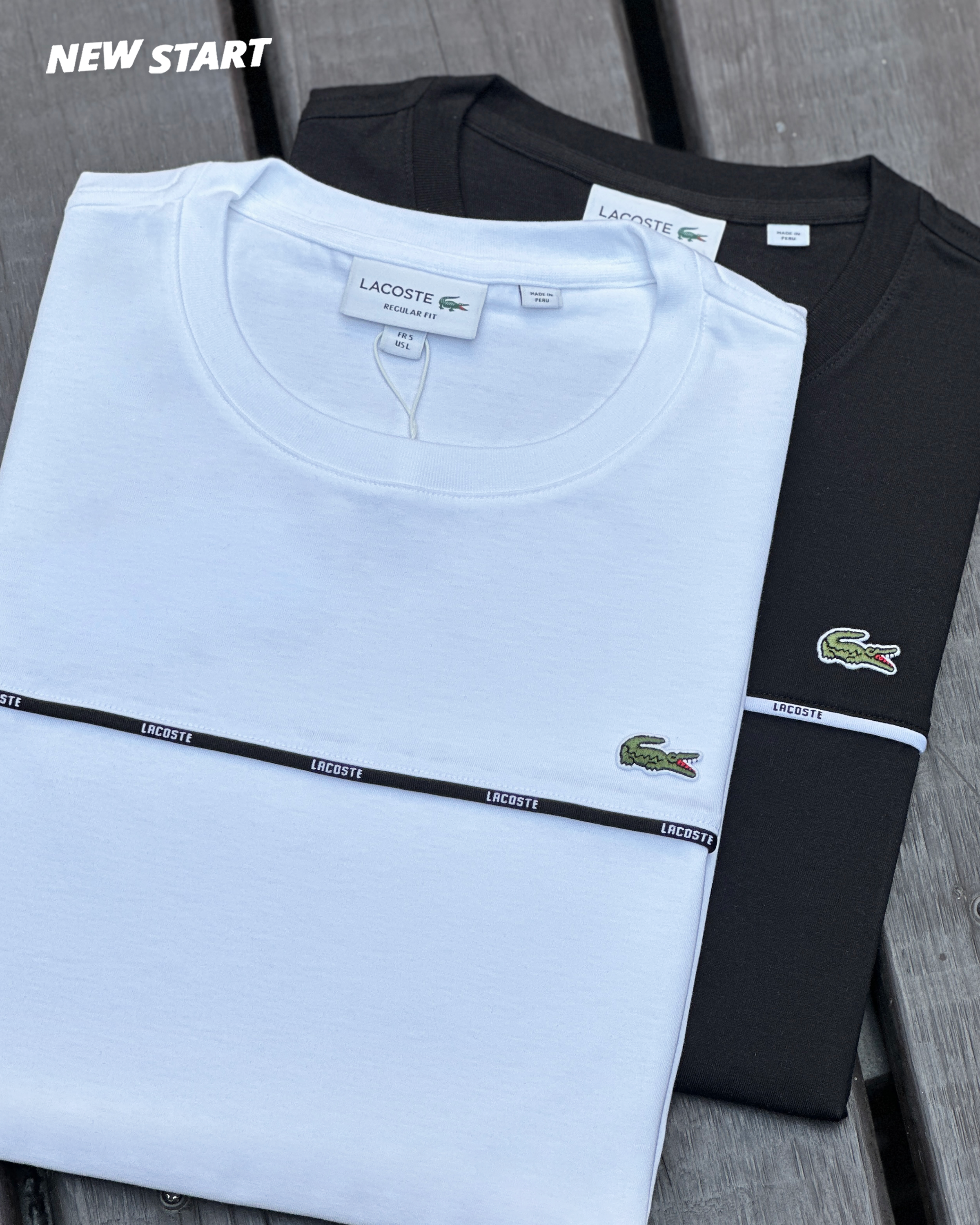 Lacoste 鱷魚 橫條串標小Logo 短袖上衣 短T
