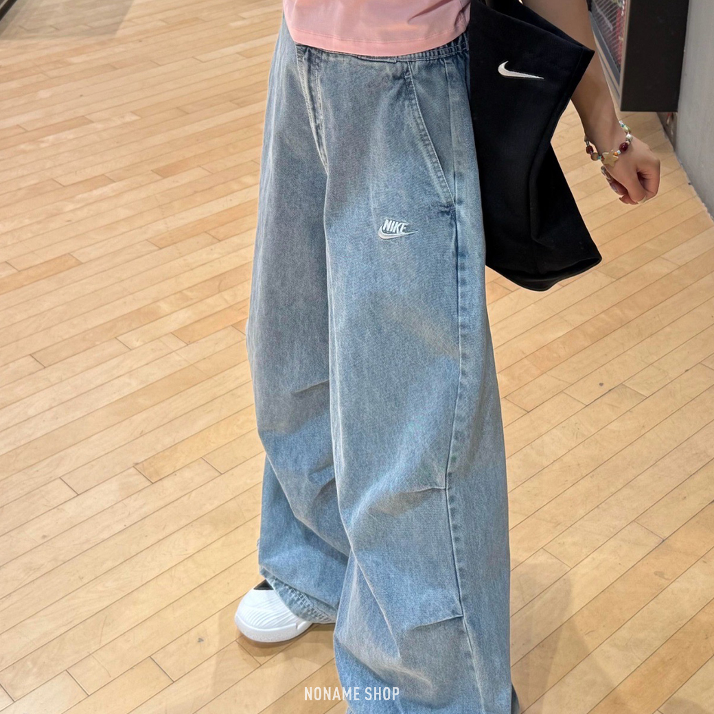 NIKE SPORTSWEAR 韓系 彎刀褲 闊腿褲 牛仔褲 長褲 (女款)