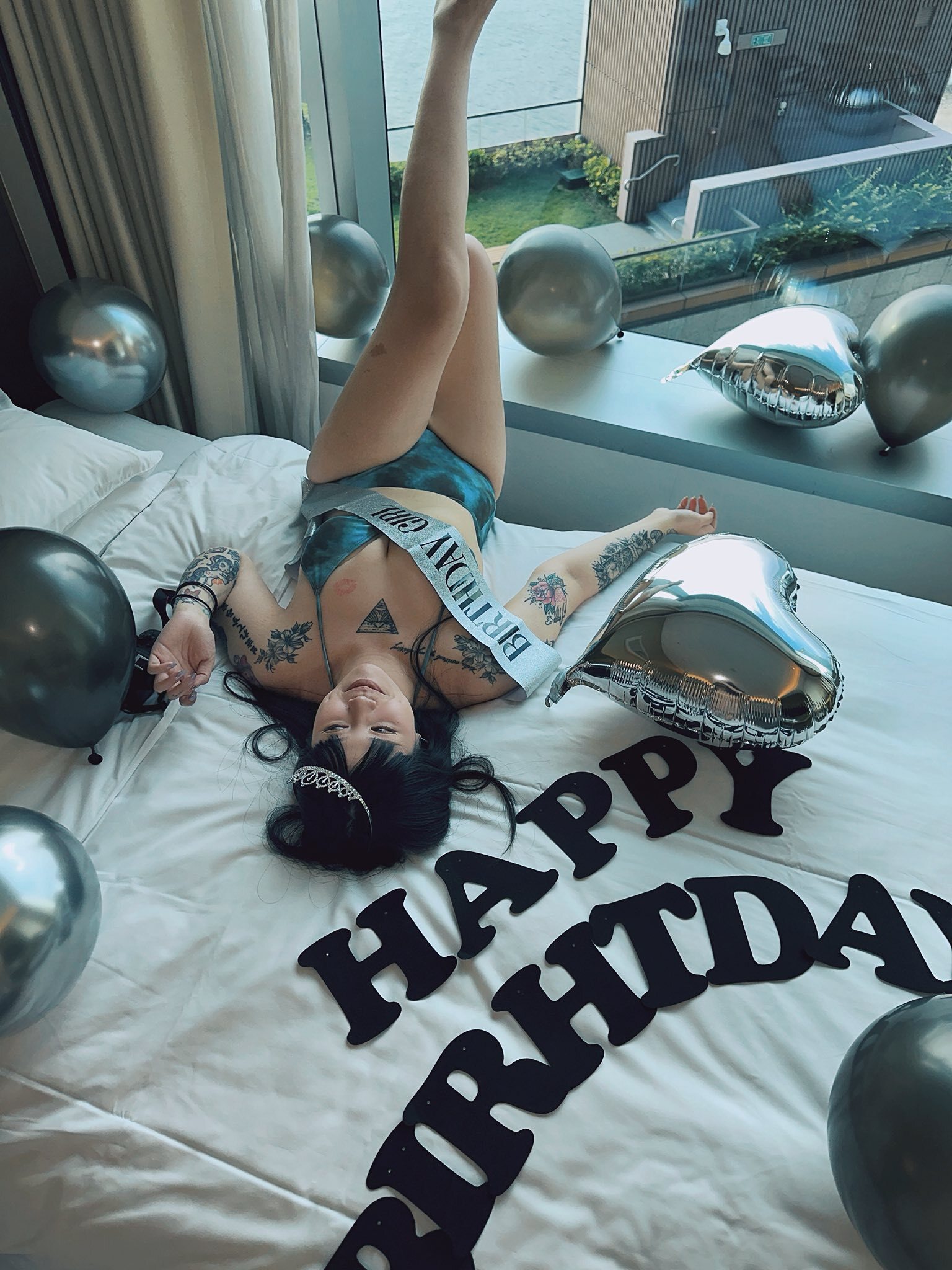 扎染藍色比基尼三件套🦋