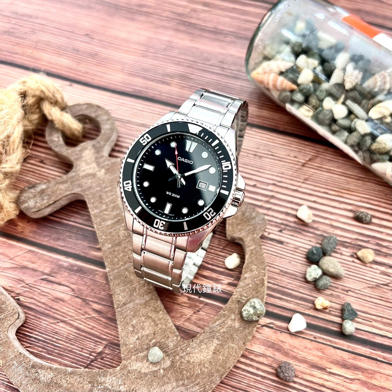 【CASIO 卡西歐】水鬼風格指針錶MDV-107D-1A1  46.3mm 現代鐘錶