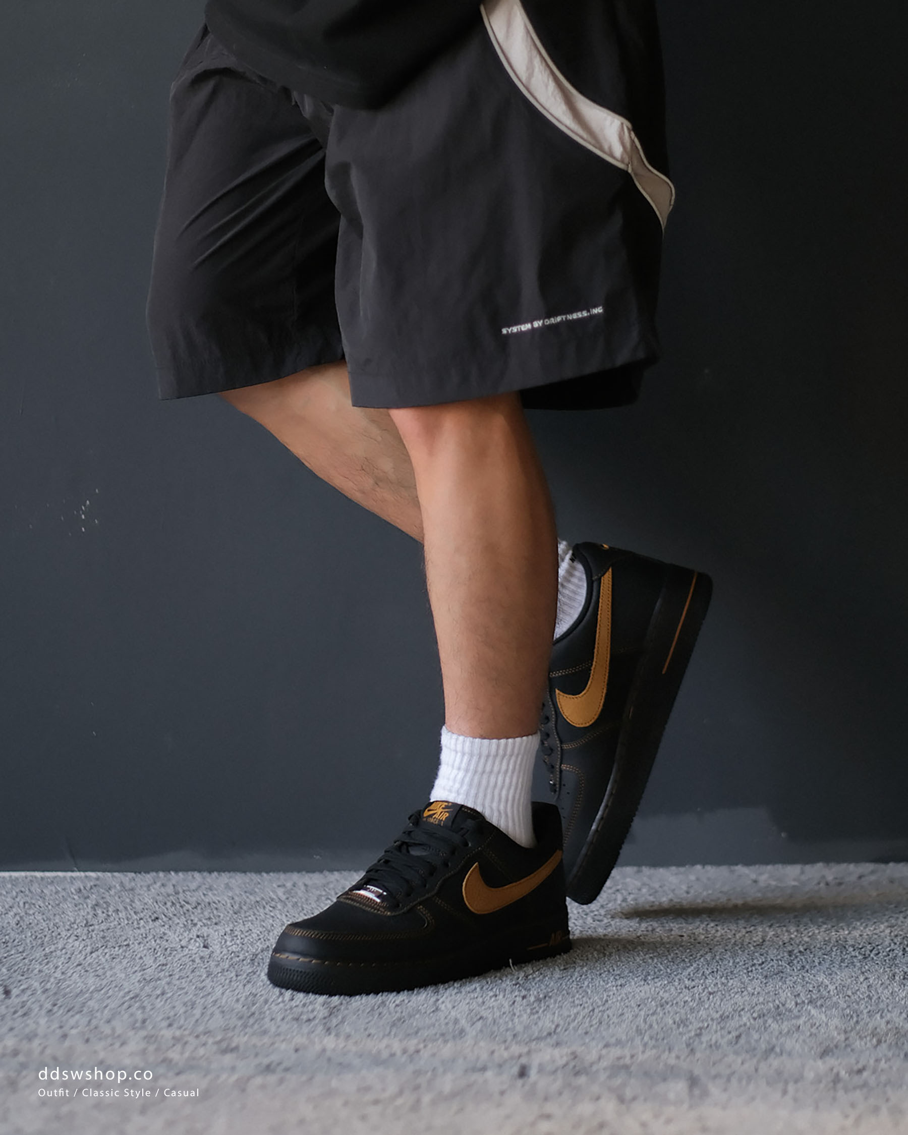 "代購" Nike Air Force 1 Low "Black Tan" 黑金縫線 男鞋 HQ2037-003