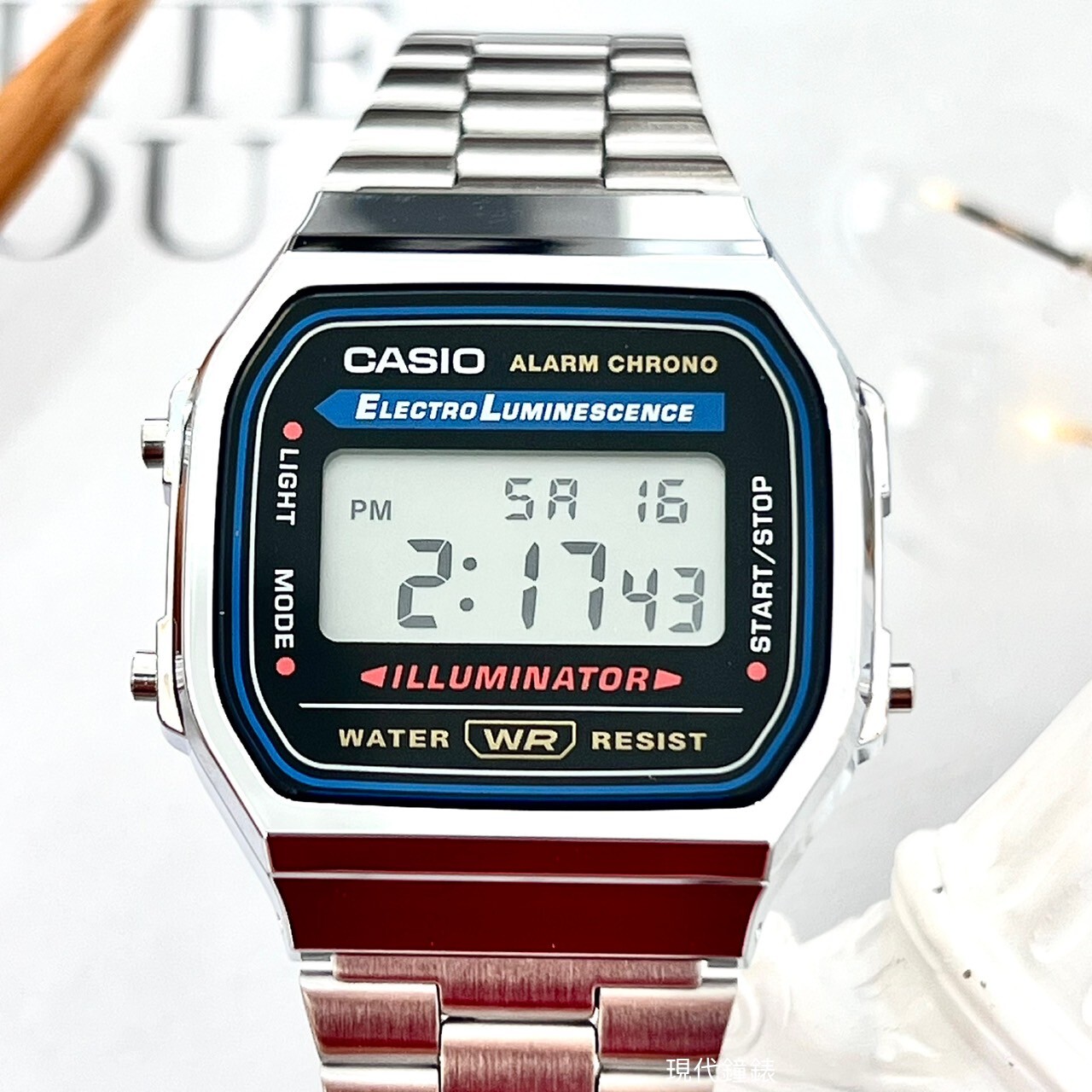 【CASIO 卡西歐】日系-銀色復古風電子錶A168WA-1W  36.3mm 現代鐘錶