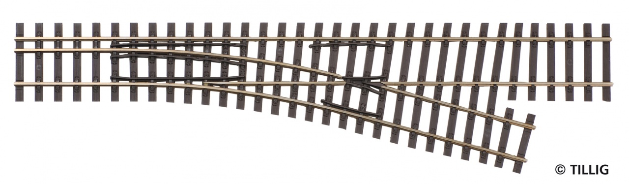 Tillig 85183 HO規 15度 右岔 228mm