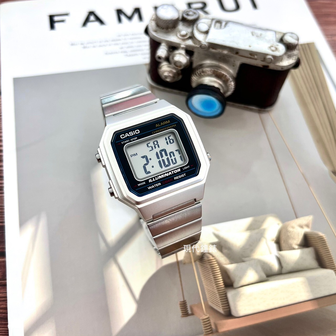 【CASIO 卡西歐】復古文青大型數字顯示錶B650WD-1A  41.2mm 現代鐘錶