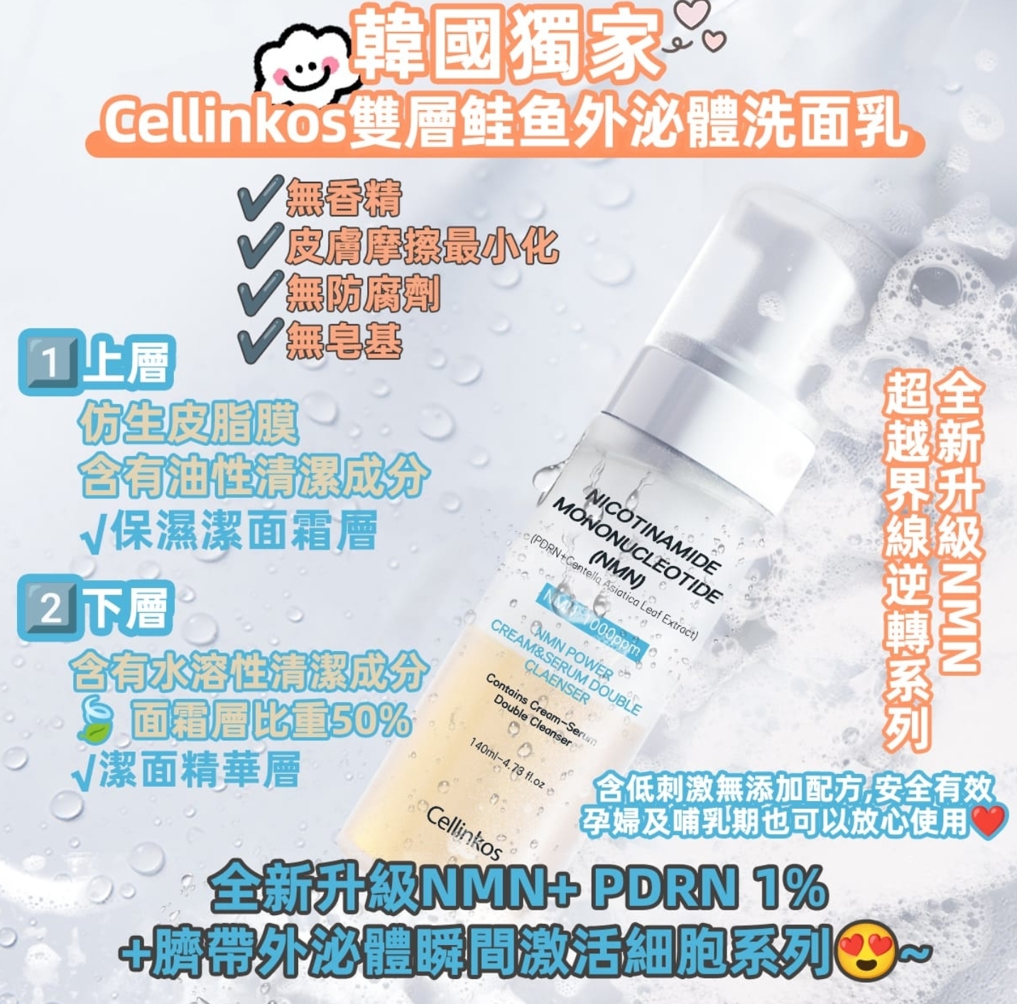 CE1219  Cellinkos 2025升級NMN人魚針潔面