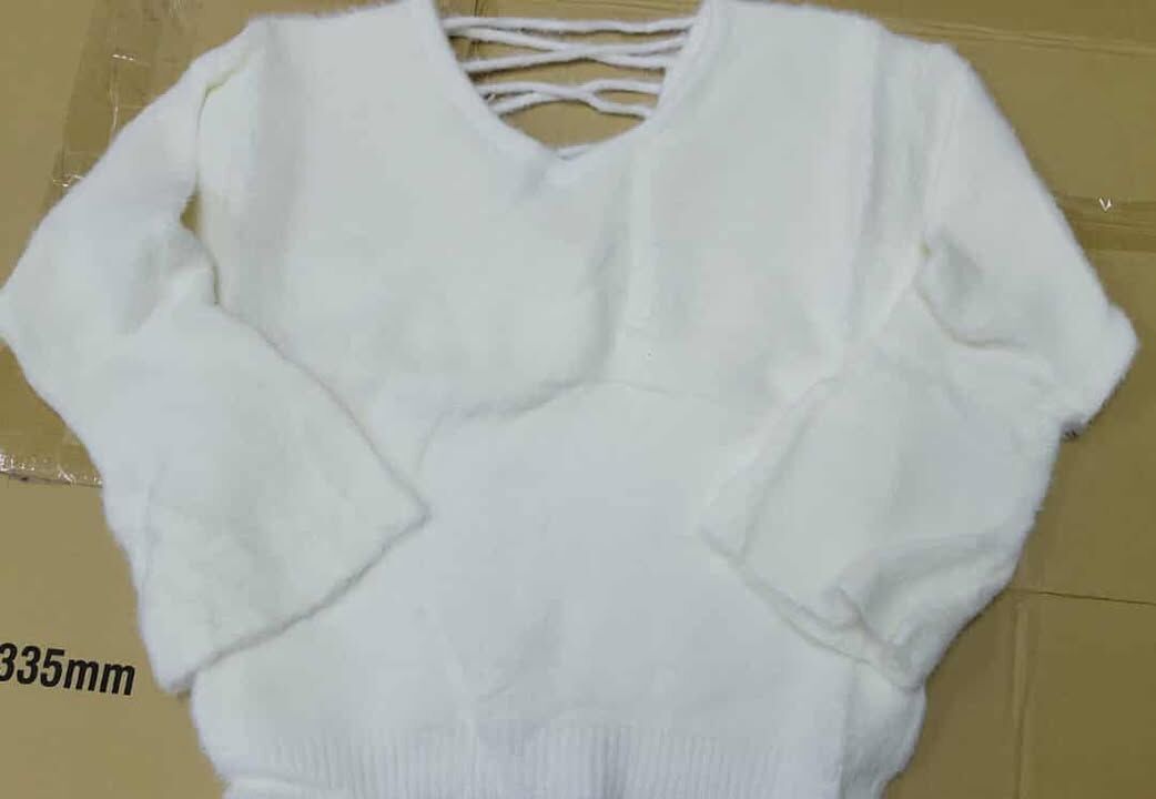 現貨清貨 女裝 後背綁帶毛毛冷衫（清貨價貨品，不設退換）(AT8 327)