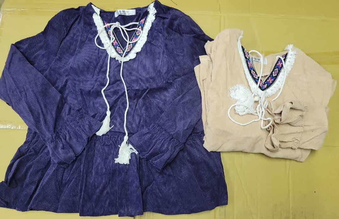 現貨清貨 女裝 民族燈芯薄絨衫 （清貨價貨品，不設退換）(AT8 324)